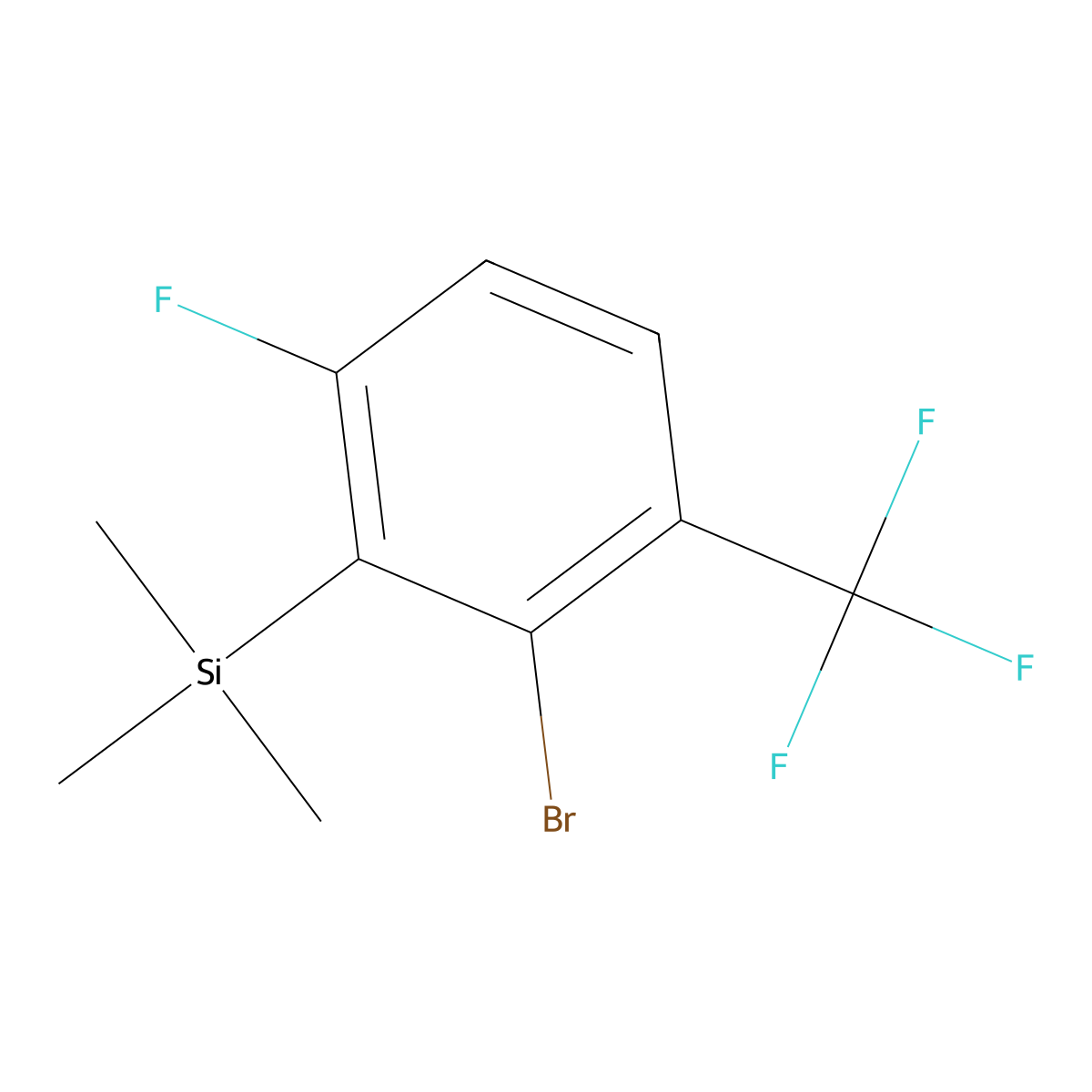 (2-Bromo-6-fluoro-3-(trifluoromethyl)phenyl)trimethylsilane molecular structure, CAS 2059938-34-8