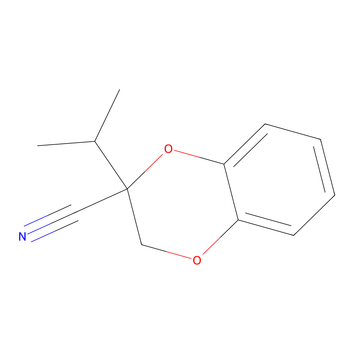 2-(Propan-2-yl)-2,3-dihydro-1,4-benzodioxine-2-carbonitrile molecular structure, CAS 2059938-35-9