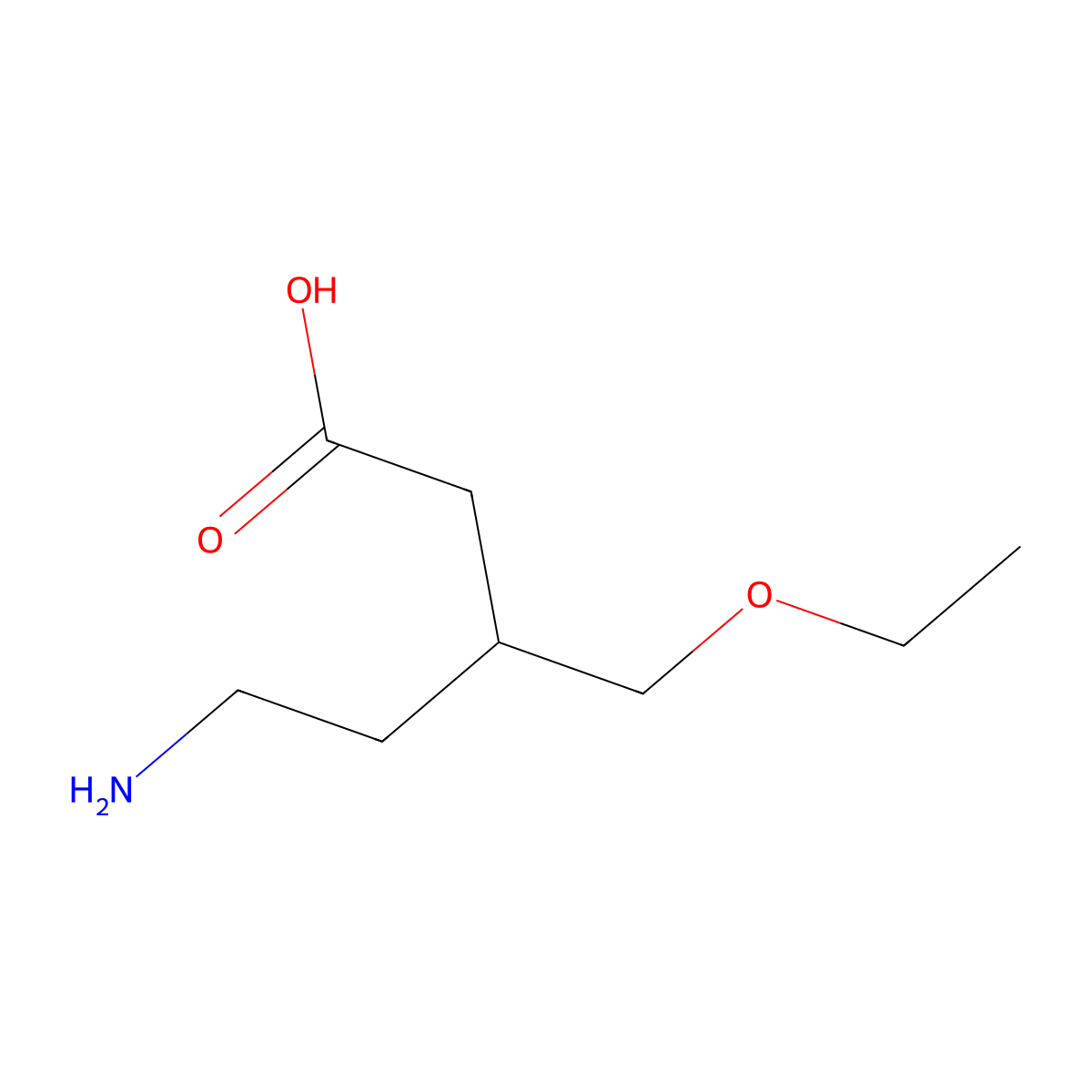 5-Amino-3-(ethoxymethyl)pentanoic acid molecular structure, CAS 2059938-37-1