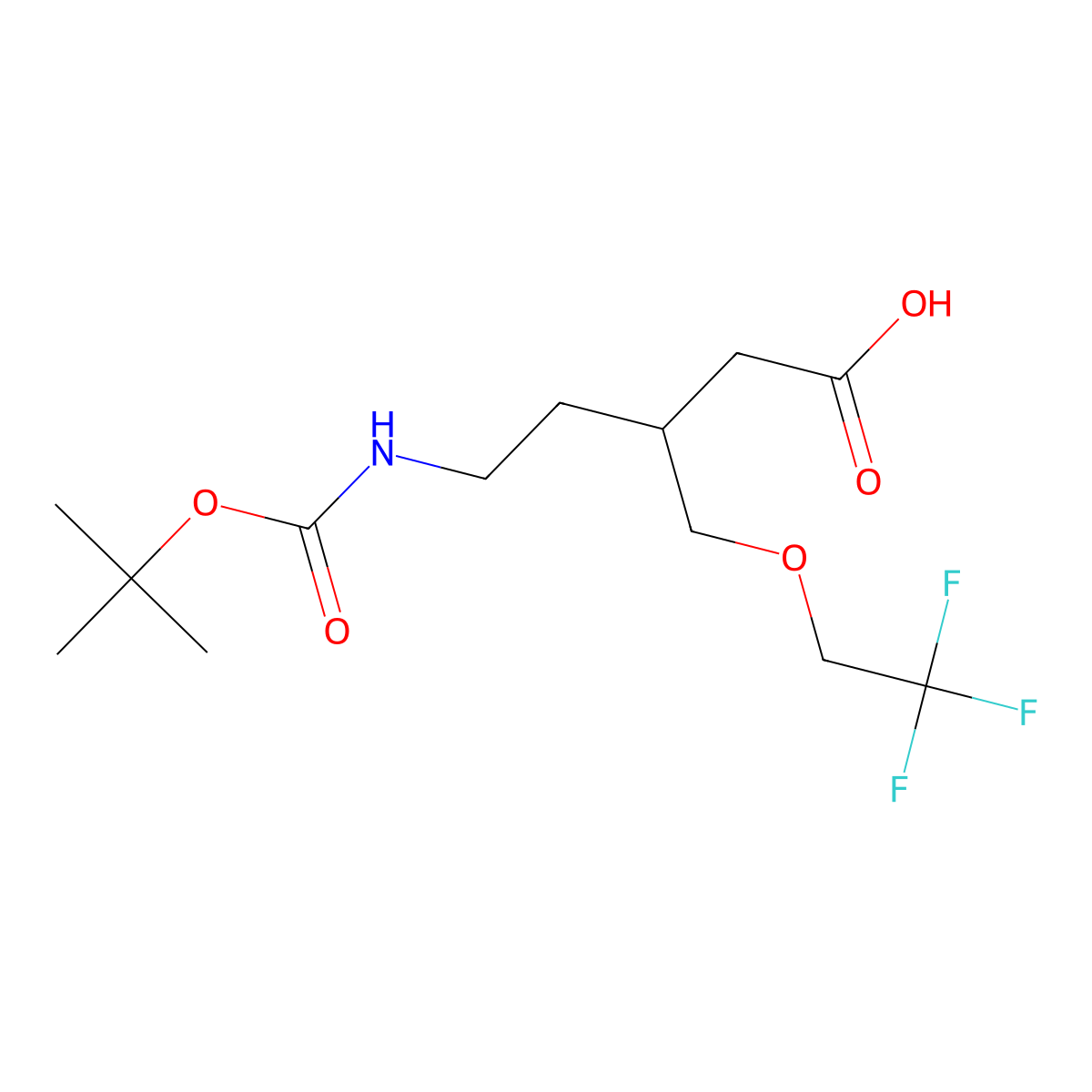 5-{[(Tert-butoxy)carbonyl]amino}-3-[(2,2,2-trifluoroethoxy)methyl]pentanoic acid molecular structure, CAS 2059938-41-7