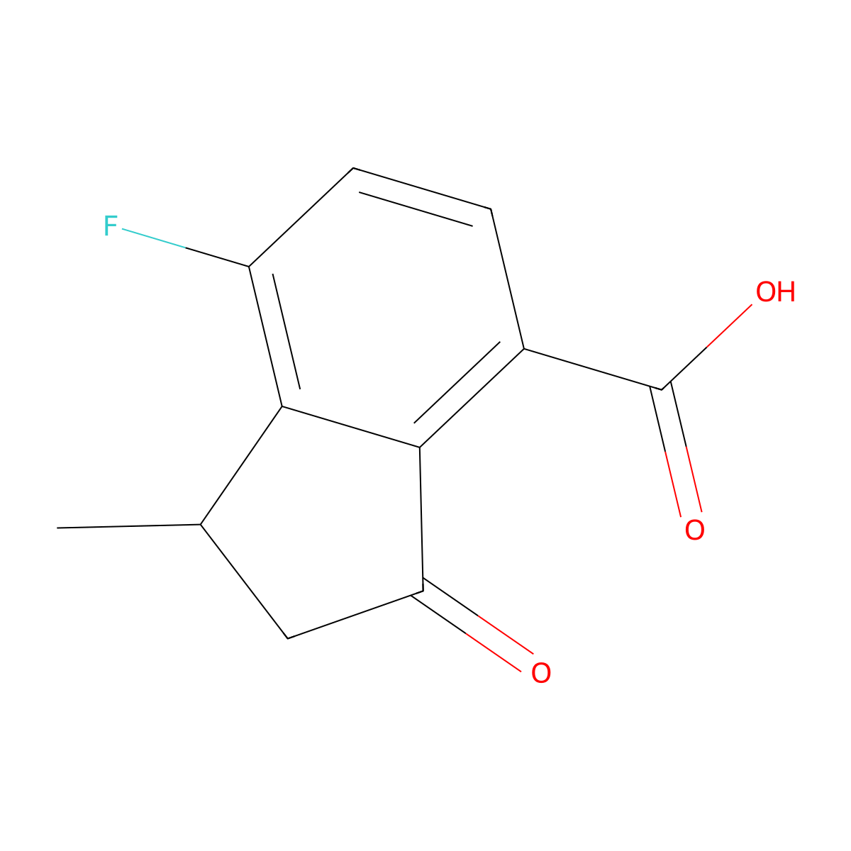 7-Fluoro-1-methyl-3-oxo-2,3-dihydro-1H-indene-4-carboxylic acid molecular structure, CAS 2059938-45-1