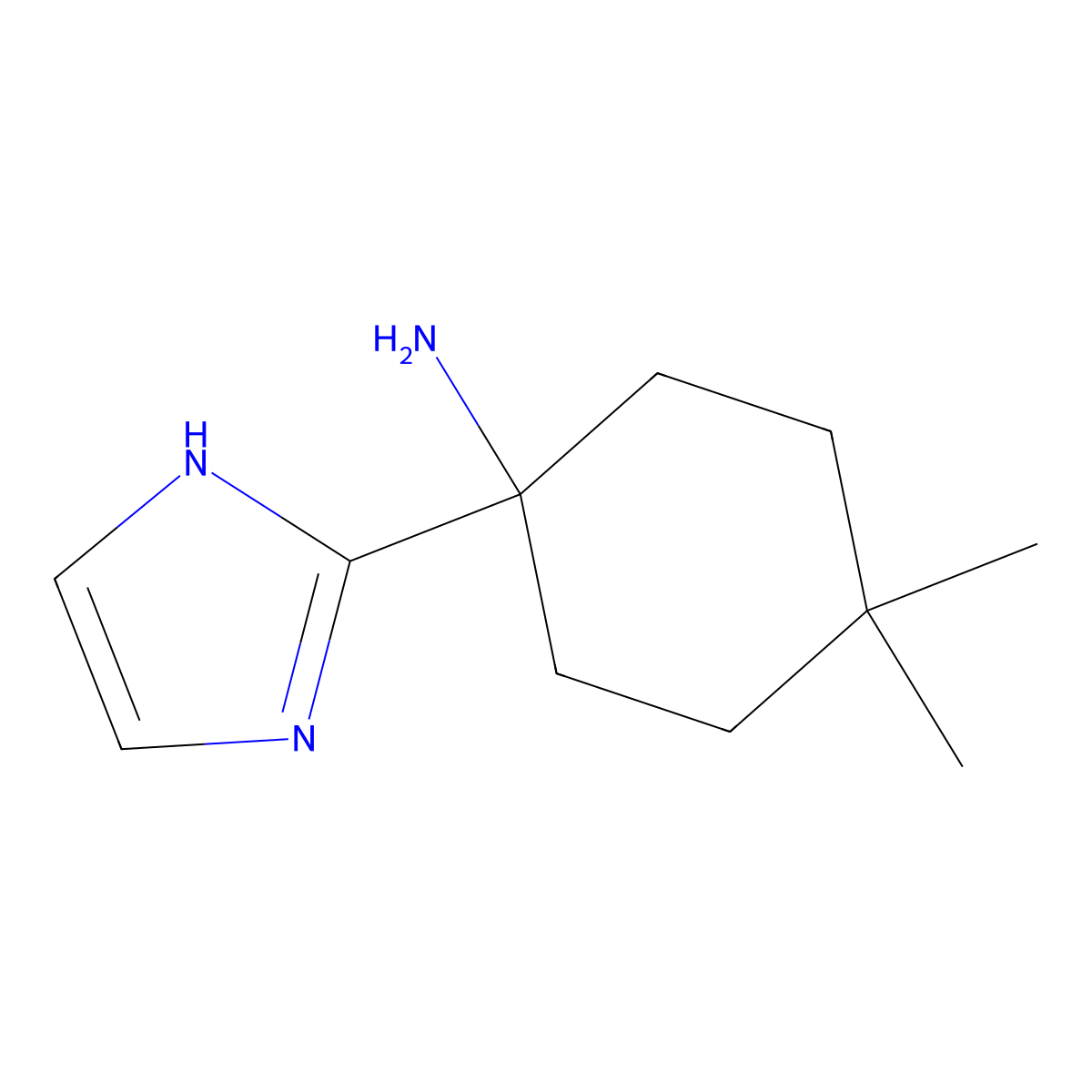 1-(1H-Imidazol-2-yl)-4,4-dimethylcyclohexan-1-amine molecular structure, CAS 2059938-46-2