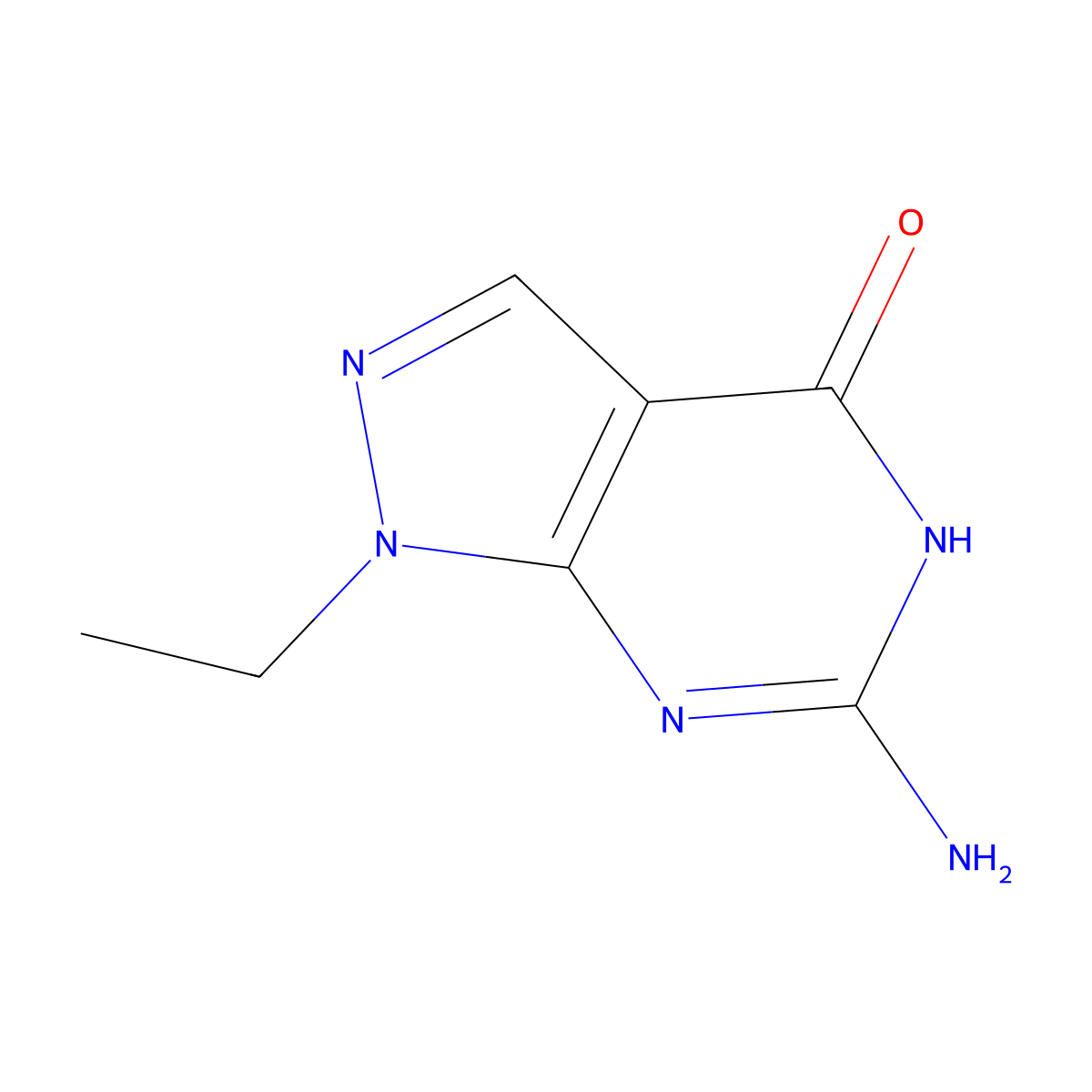 6-Amino-1-ethyl-1H,4H,7H-pyrazolo[3,4-d]pyrimidin-4-one molecular structure, CAS 2059938-50-8