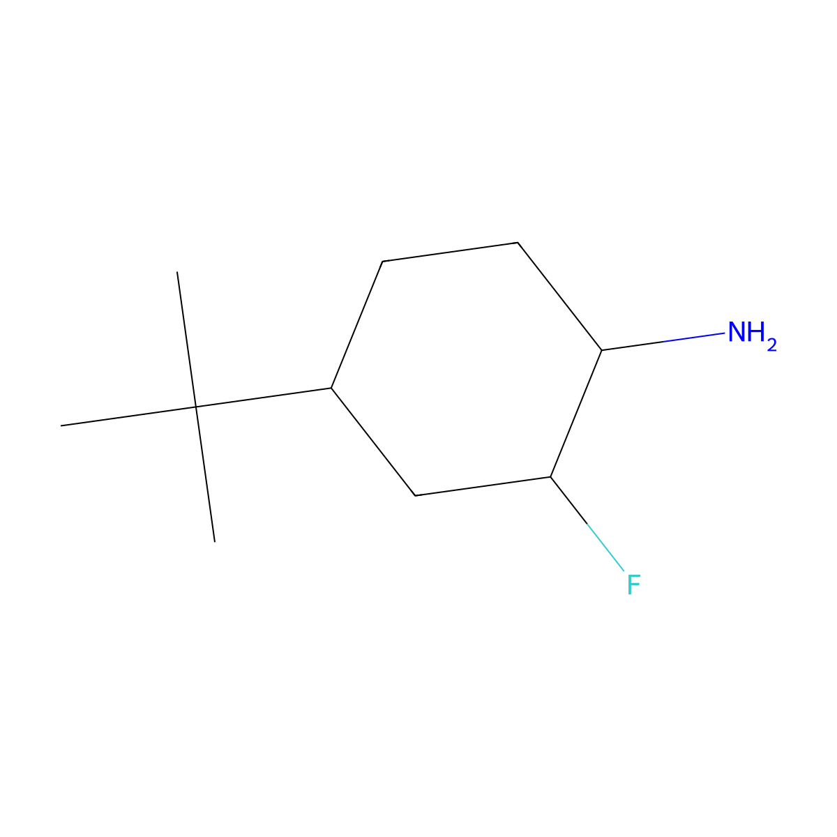 4-tert-Butyl-2-fluorocyclohexan-1-amine molecular structure, CAS 2059938-52-0