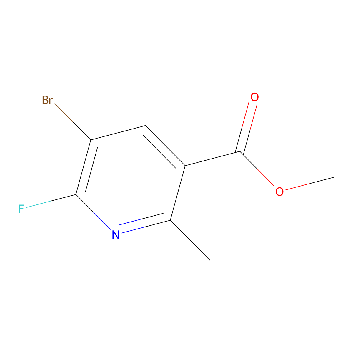 Methyl 5-bromo-6-fluoro-2-methylpyridine-3-carboxylate molecular structure, CAS 2059938-53-1