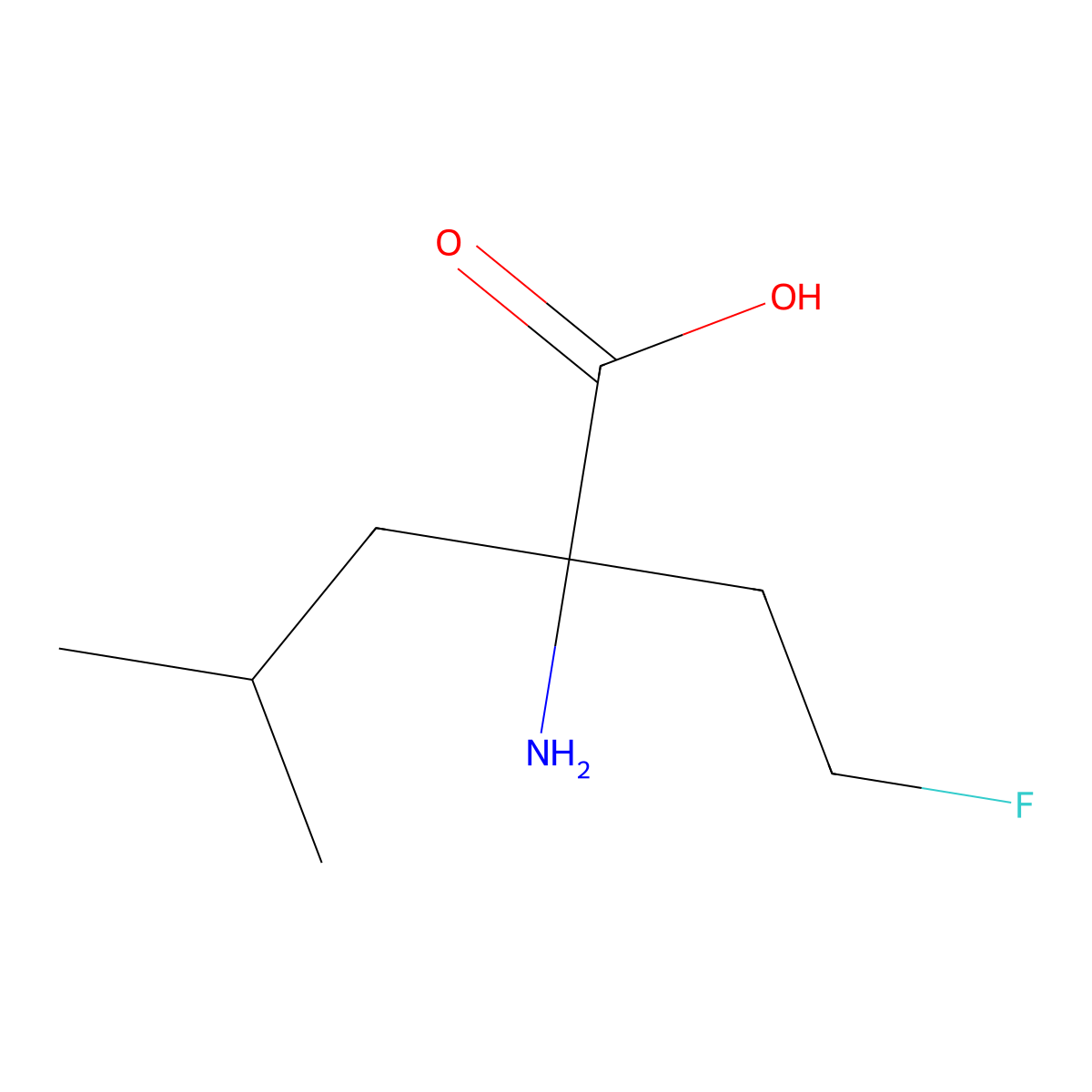 2-Amino-2-(2-fluoroethyl)-4-methylpentanoic acid molecular structure, CAS 2059938-58-6