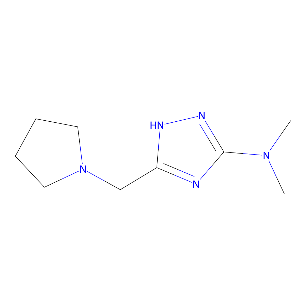 N,N-Dimethyl-5-[(pyrrolidin-1-yl)methyl]-1H-1,2,4-triazol-3-amine molecular structure, CAS 2059938-60-0