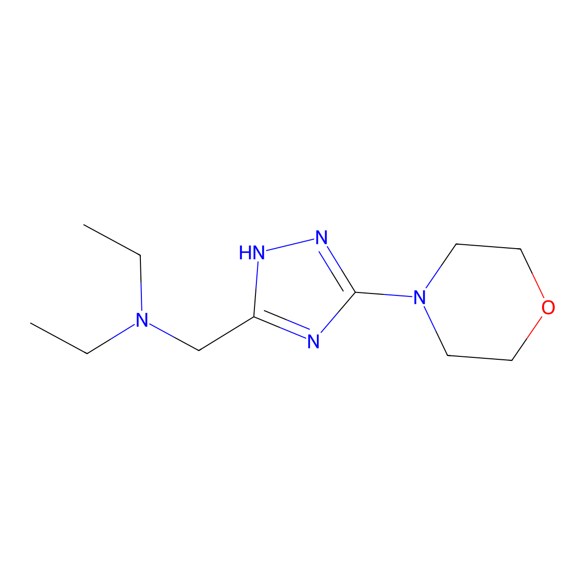 Diethyl({[3-(morpholin-4-yl)-1H-1,2,4-triazol-5-yl]methyl})amine molecular structure, CAS 2059938-70-2