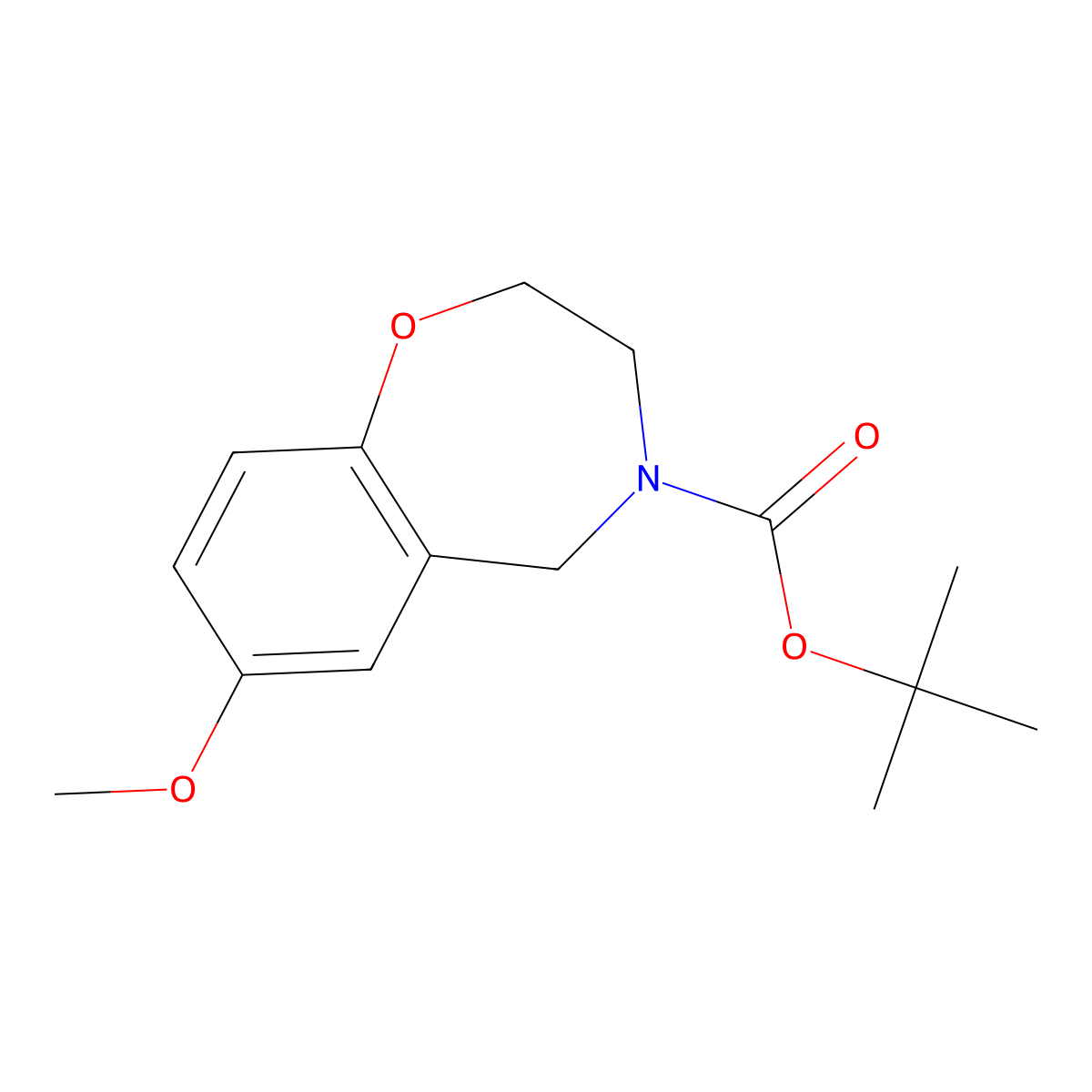 tert-Butyl 7-methoxy-2,3,4,5-tetrahydro-1,4-benzoxazepine-4-carboxylate molecular structure, CAS 2059938-76-8