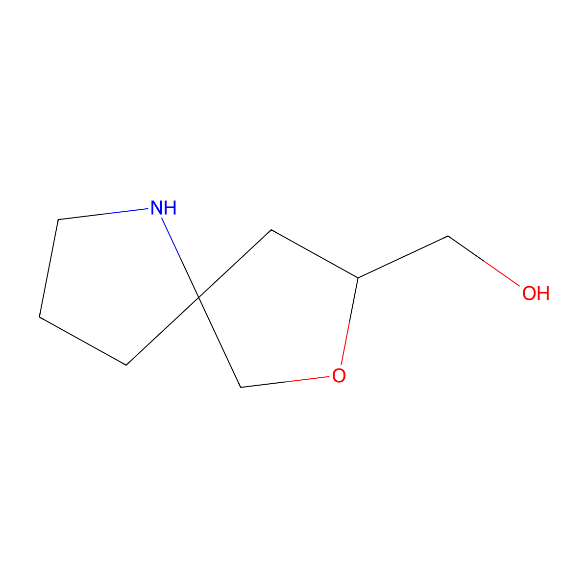 {7-Oxa-1-azaspiro[4.4]nonan-8-yl}methanol molecular structure, CAS 2059938-79-1