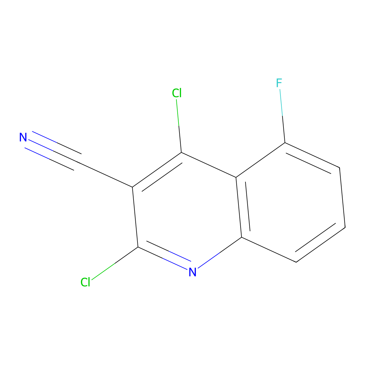 2,4-Dichloro-5-fluoroquinoline-3-carbonitrile molecular structure, CAS 2059938-82-6