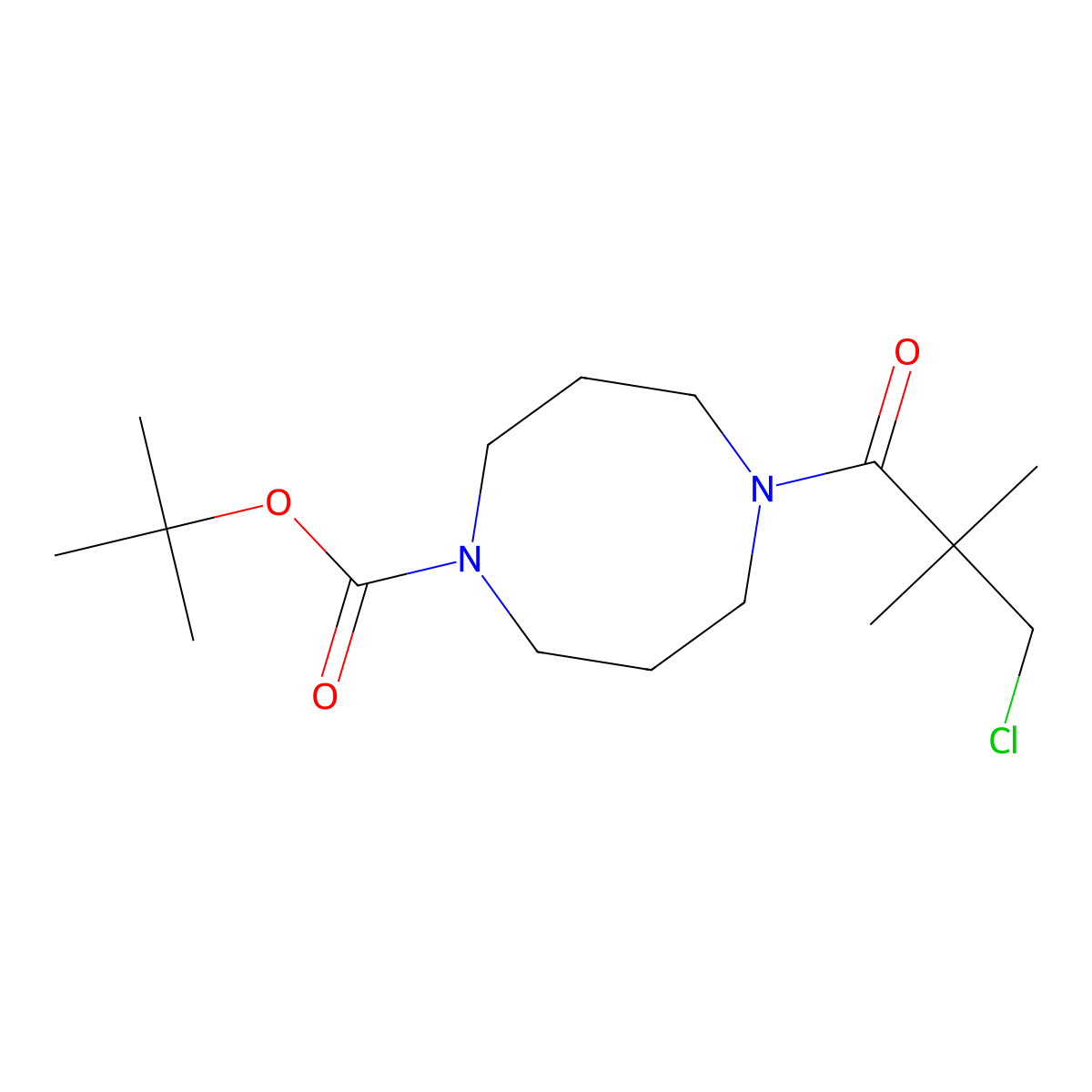 tert-Butyl 5-(3-chloro-2,2-dimethylpropanoyl)-1,5-diazocane-1-carboxylate molecular structure, CAS 2059938-88-2
