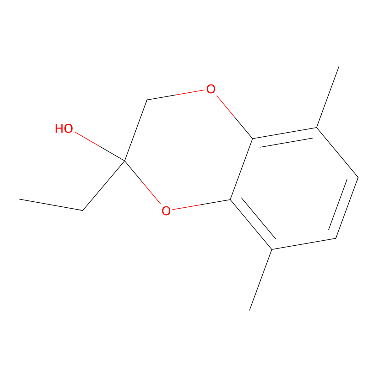 2-Ethyl-5,8-dimethyl-2,3-dihydro-1,4-benzodioxin-2-ol molecular structure, CAS 2059938-93-9