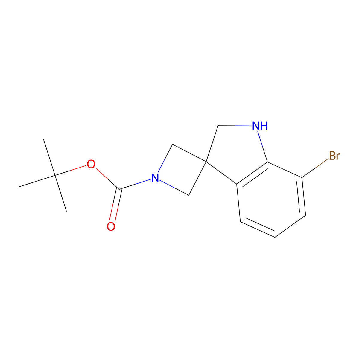 tert-Butyl 7'-bromo-1',2'-dihydrospiro[azetidine-3,3'-indole]-1-carboxylate molecular structure, CAS 2059938-94-0