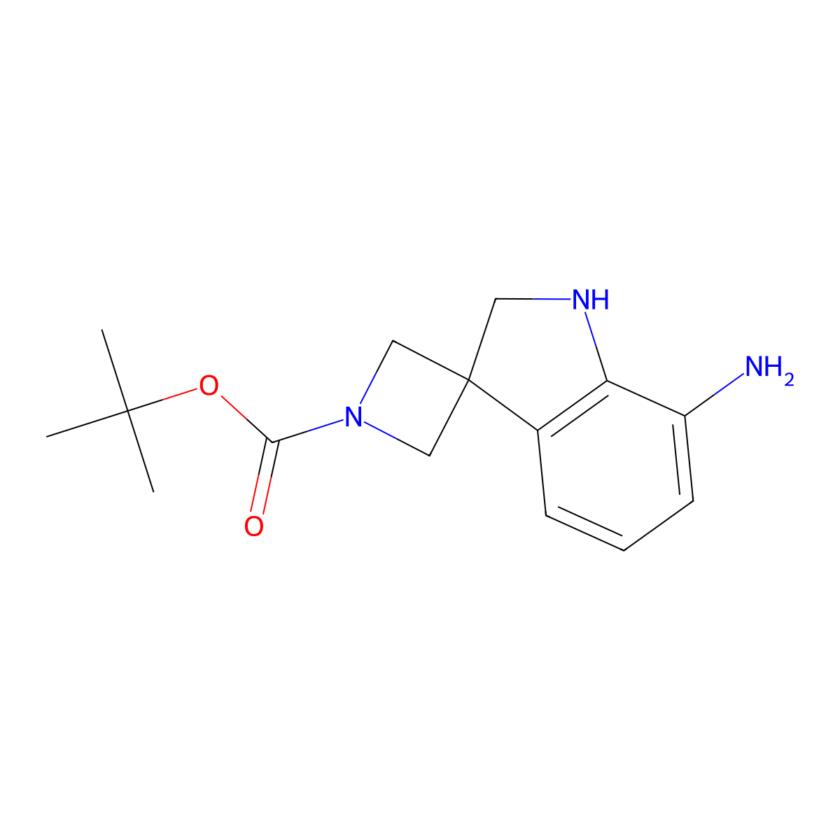 tert-Butyl 7'-amino-1',2'-dihydrospiro[azetidine-3,3'-indole]-1-carboxylate molecular structure, CAS 2059939-35-2