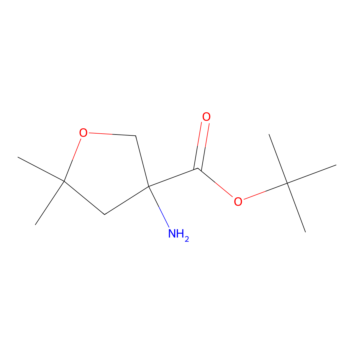 tert-Butyl 3-amino-5,5-dimethyloxolane-3-carboxylate molecular structure, CAS 2059939-37-4