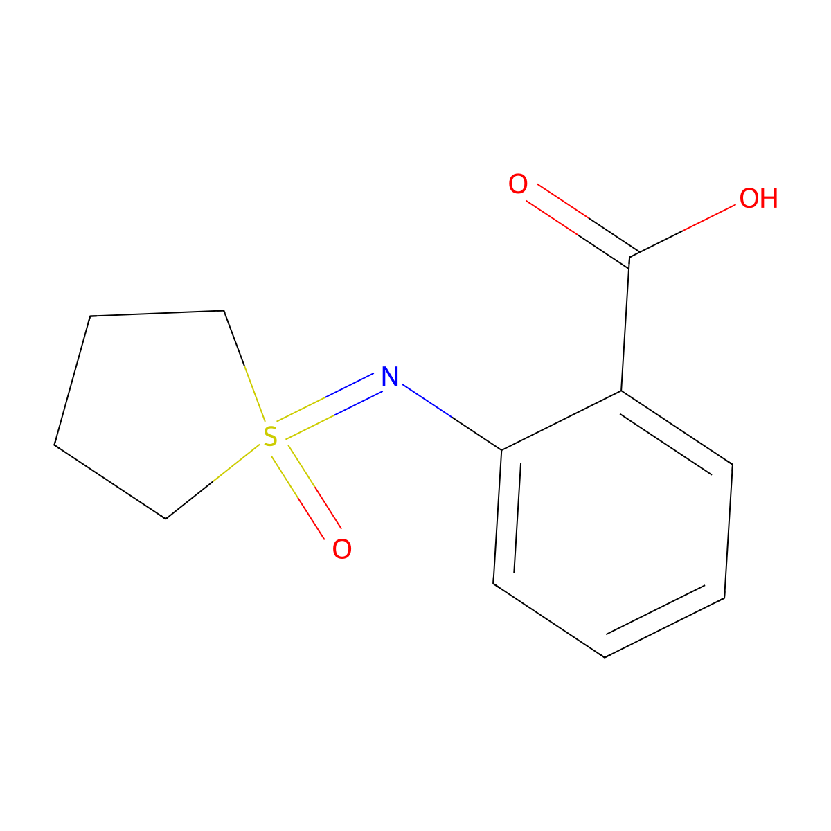 2-[(1-Oxo-1lambda6-thiolan-1-ylidene)amino]benzoic acid molecular structure, CAS 2059939-40-9