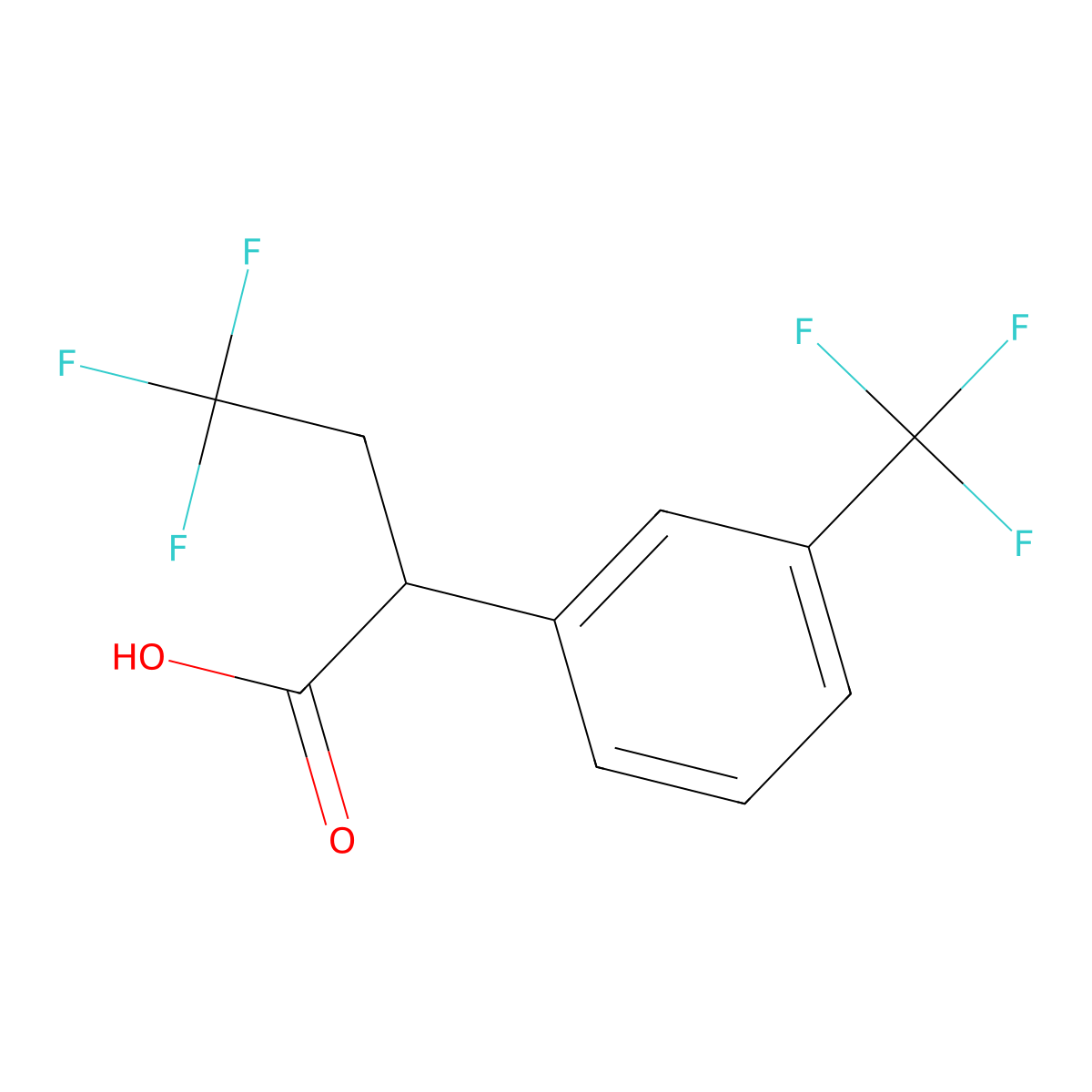 4,4,4-Trifluoro-2-[3-(trifluoromethyl)phenyl]butanoic acid molecular structure, CAS 2059939-41-0