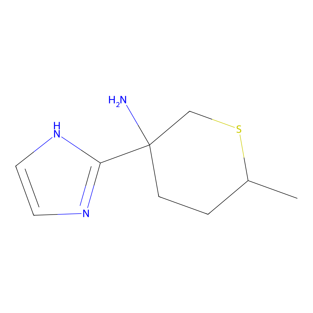 3-(1H-Imidazol-2-yl)-6-methylthian-3-amine molecular structure, CAS 2059939-44-3