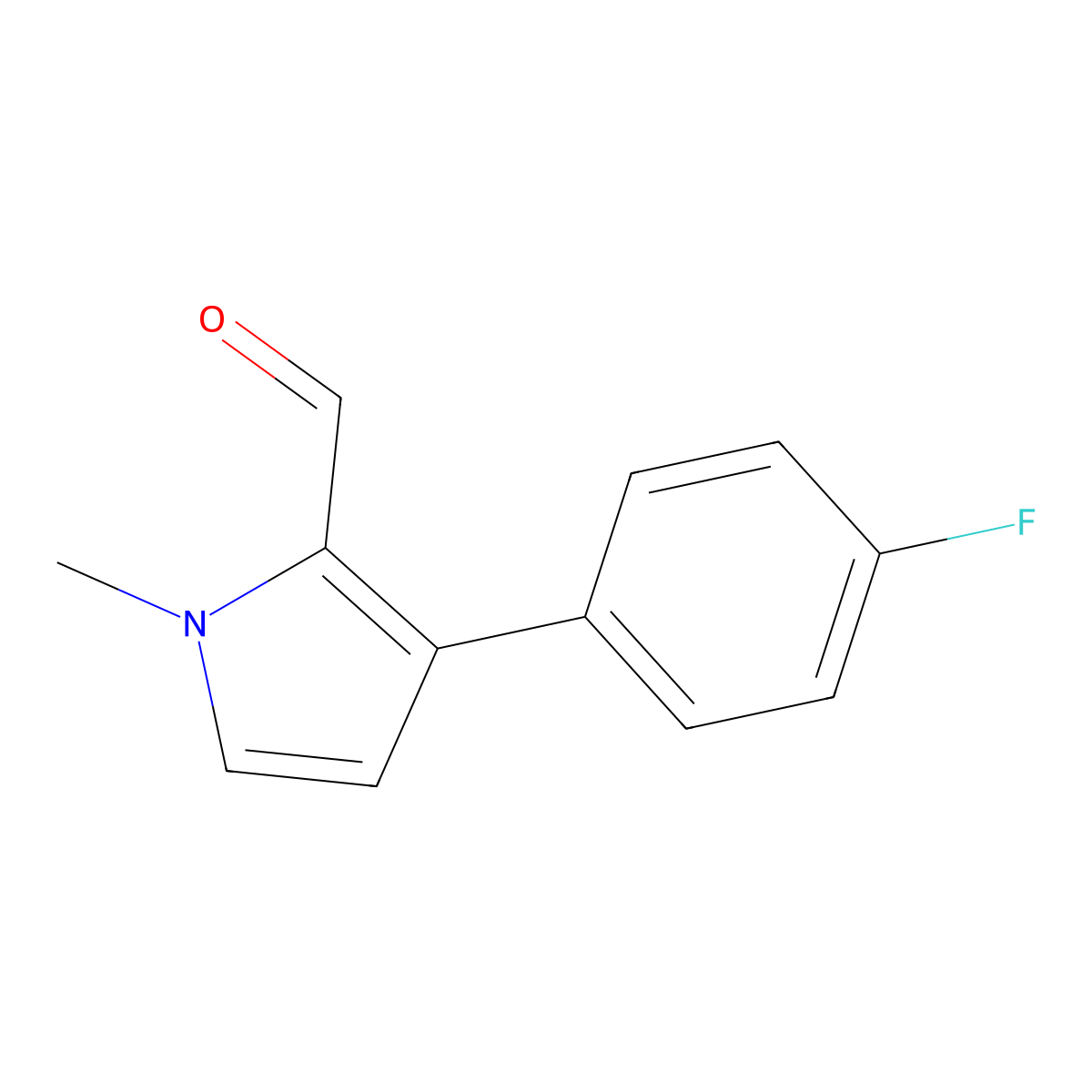 3-(4-Fluorophenyl)-1-methyl-1H-pyrrole-2-carbaldehyde molecular structure, CAS 2059939-47-6