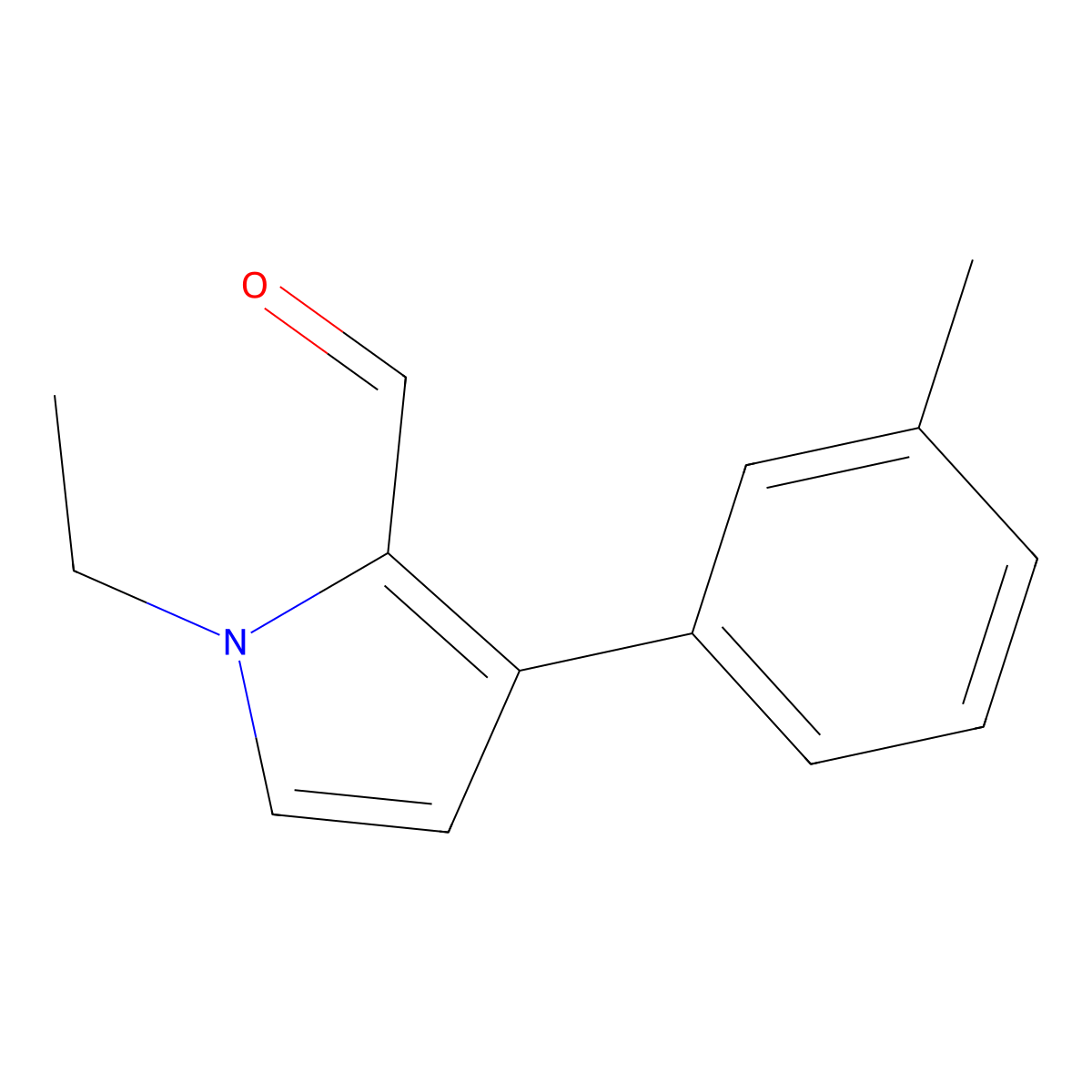 1-Ethyl-3-(3-methylphenyl)-1H-pyrrole-2-carbaldehyde molecular structure, CAS 2059939-51-2