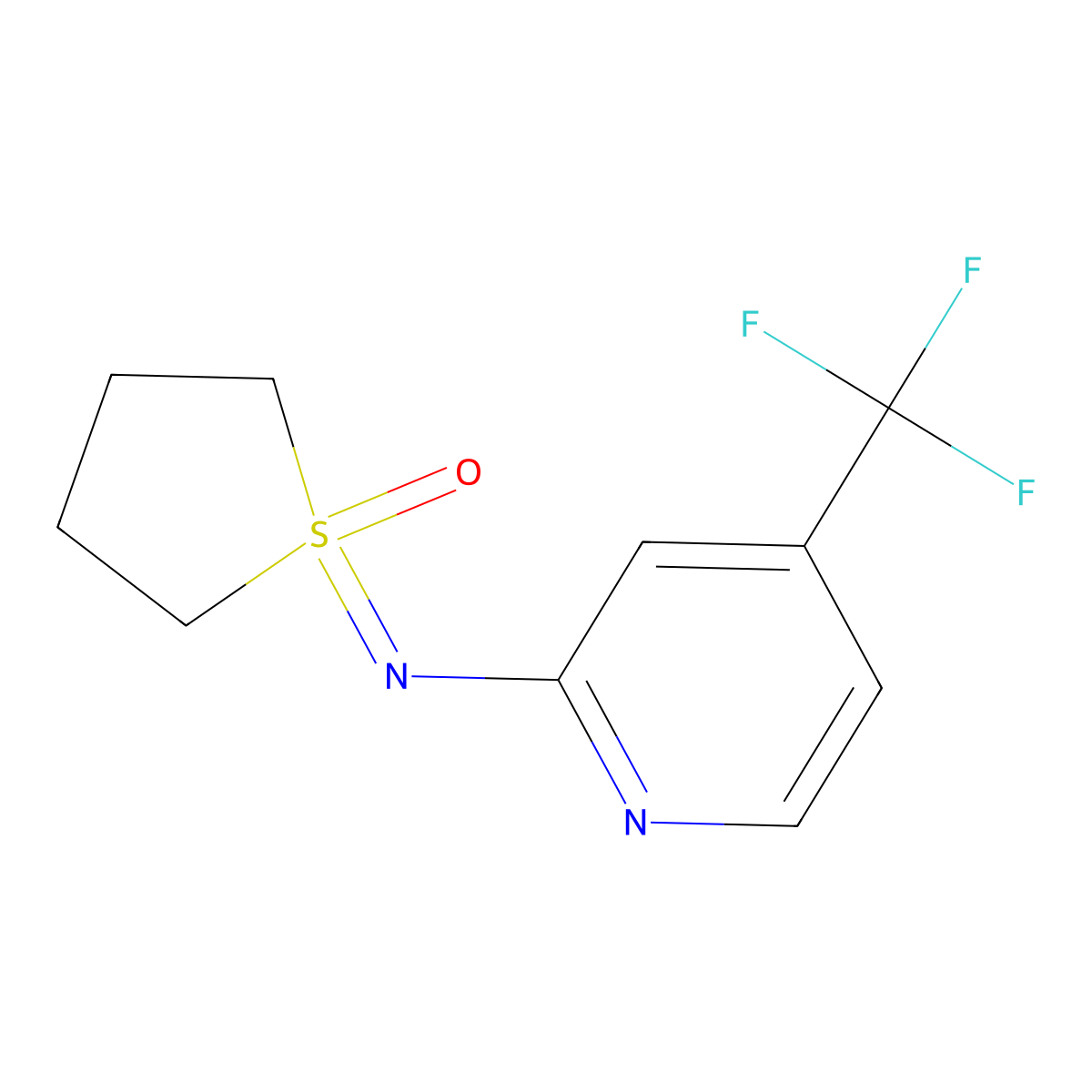 1-{[4-(Trifluoromethyl)pyridin-2-yl]imino}-1lambda6-thiolan-1-one molecular structure, CAS 2059939-53-4