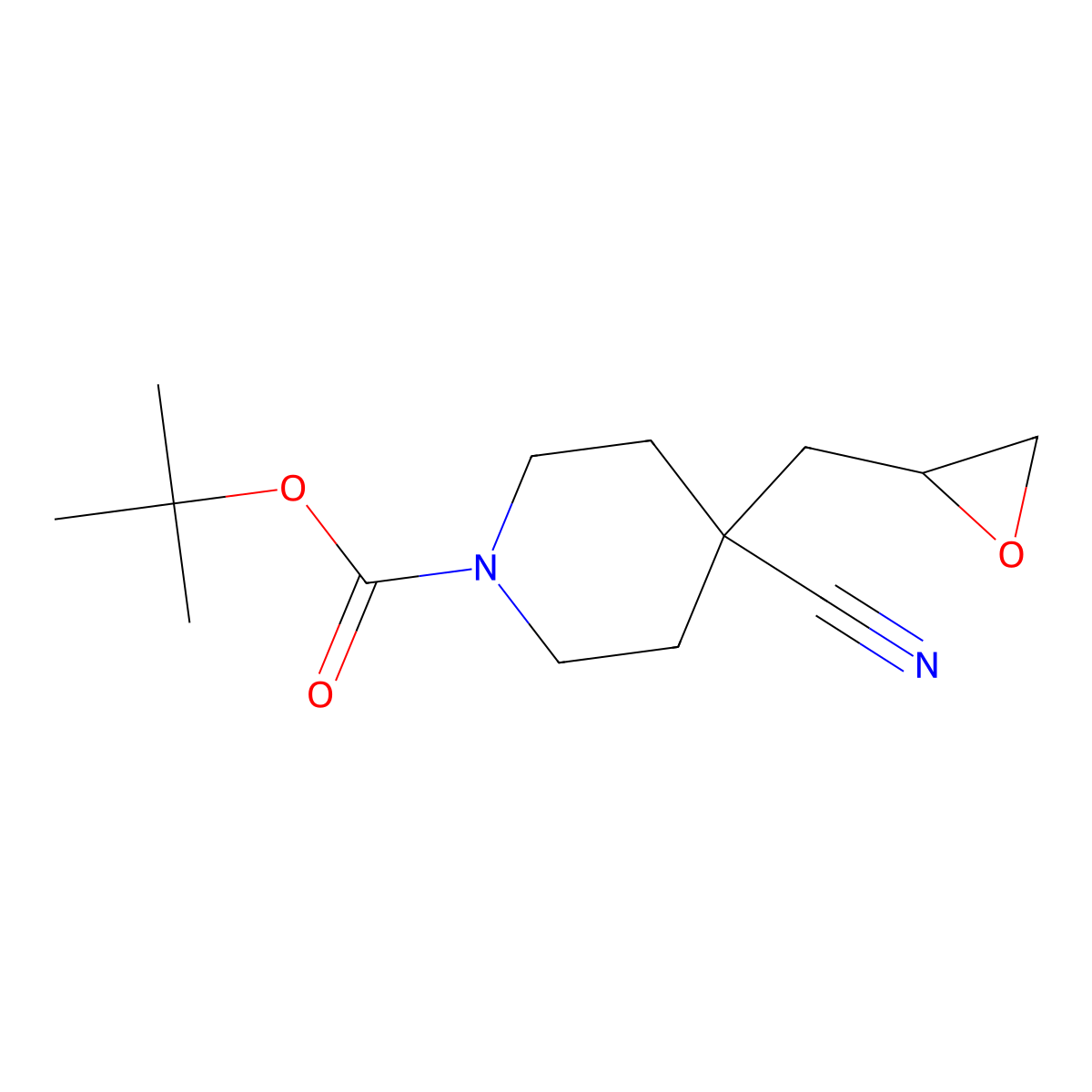 tert-Butyl 4-cyano-4-[(oxiran-2-yl)methyl]piperidine-1-carboxylate molecular structure, CAS 2059939-54-5
