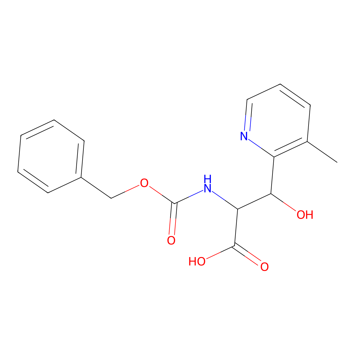 2-{[(Benzyloxy)carbonyl]amino}-3-hydroxy-3-(3-methylpyridin-2-yl)propanoic acid molecular structure, CAS 2059939-59-0