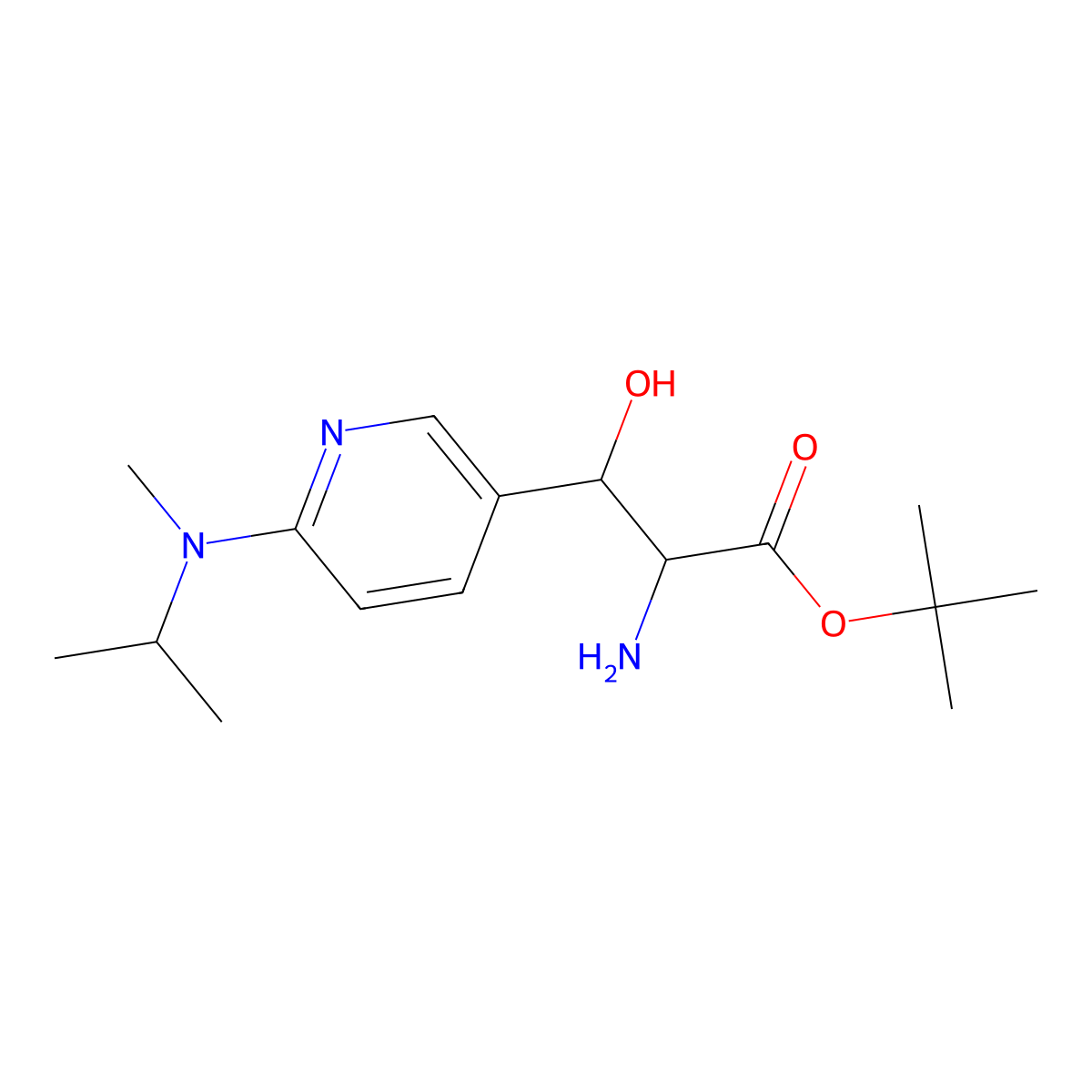 tert-Butyl 2-amino-3-hydroxy-3-{6-[methyl(propan-2-yl)amino]pyridin-3-yl}propanoate molecular structure, CAS 2059939-68-1