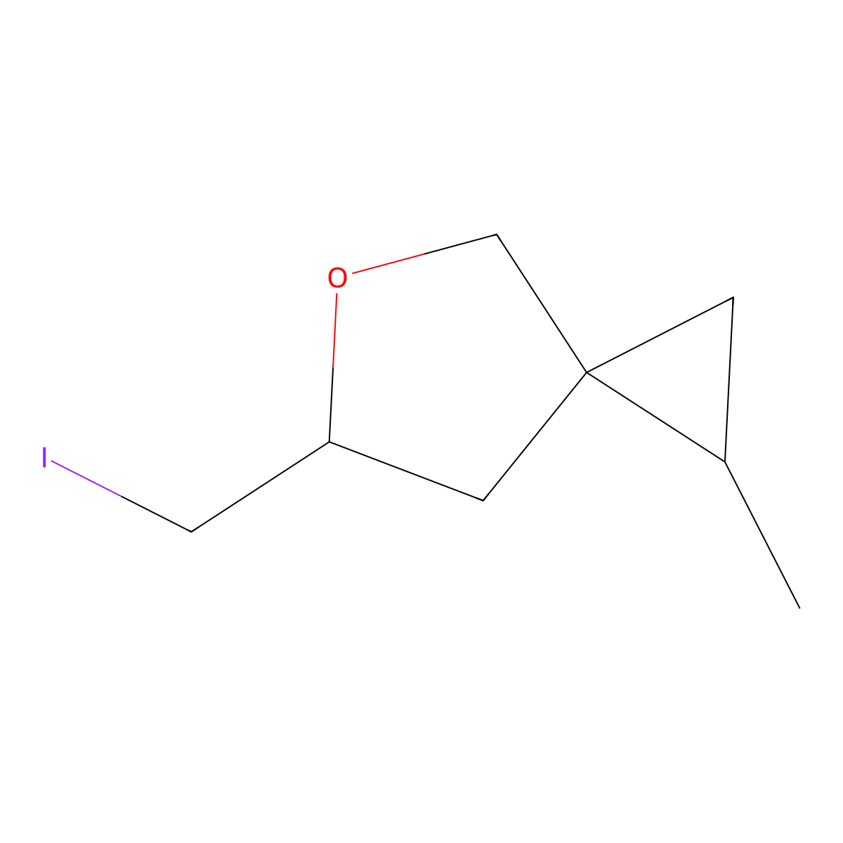 6-(Iodomethyl)-1-methyl-5-oxaspiro[2.4]heptane molecular structure, CAS 2059939-69-2