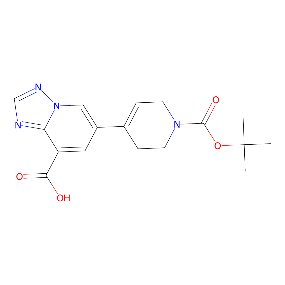 6-{1-[(Tert-butoxy)carbonyl]-1,2,3,6-tetrahydropyridin-4-yl}-[1,2,4]triazolo[1,5-a]pyridine-8-carboxylic acid molecular structure, CAS 2059939-70-5