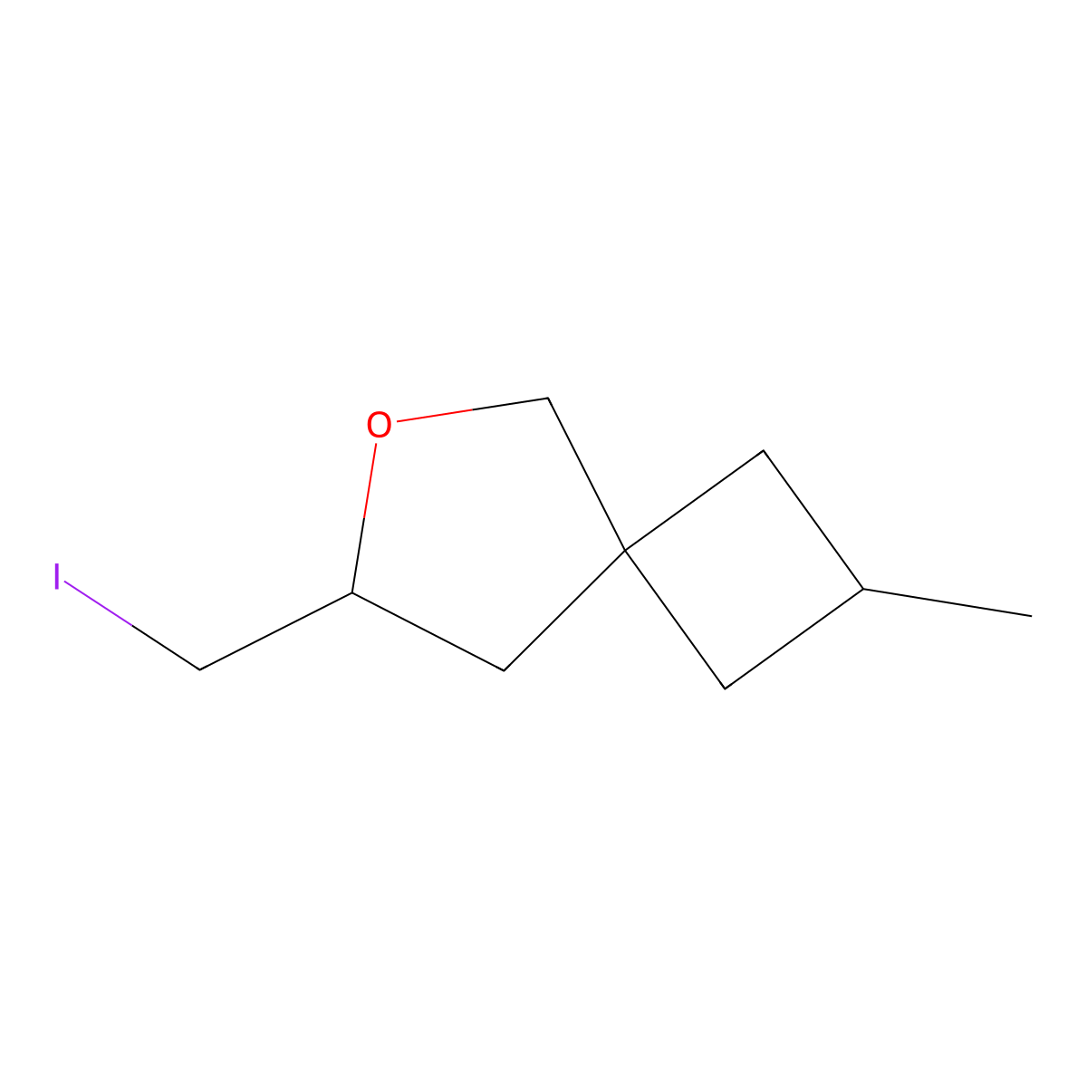 7-(Iodomethyl)-2-methyl-6-oxaspiro[3.4]octane molecular structure, CAS 2059939-74-9