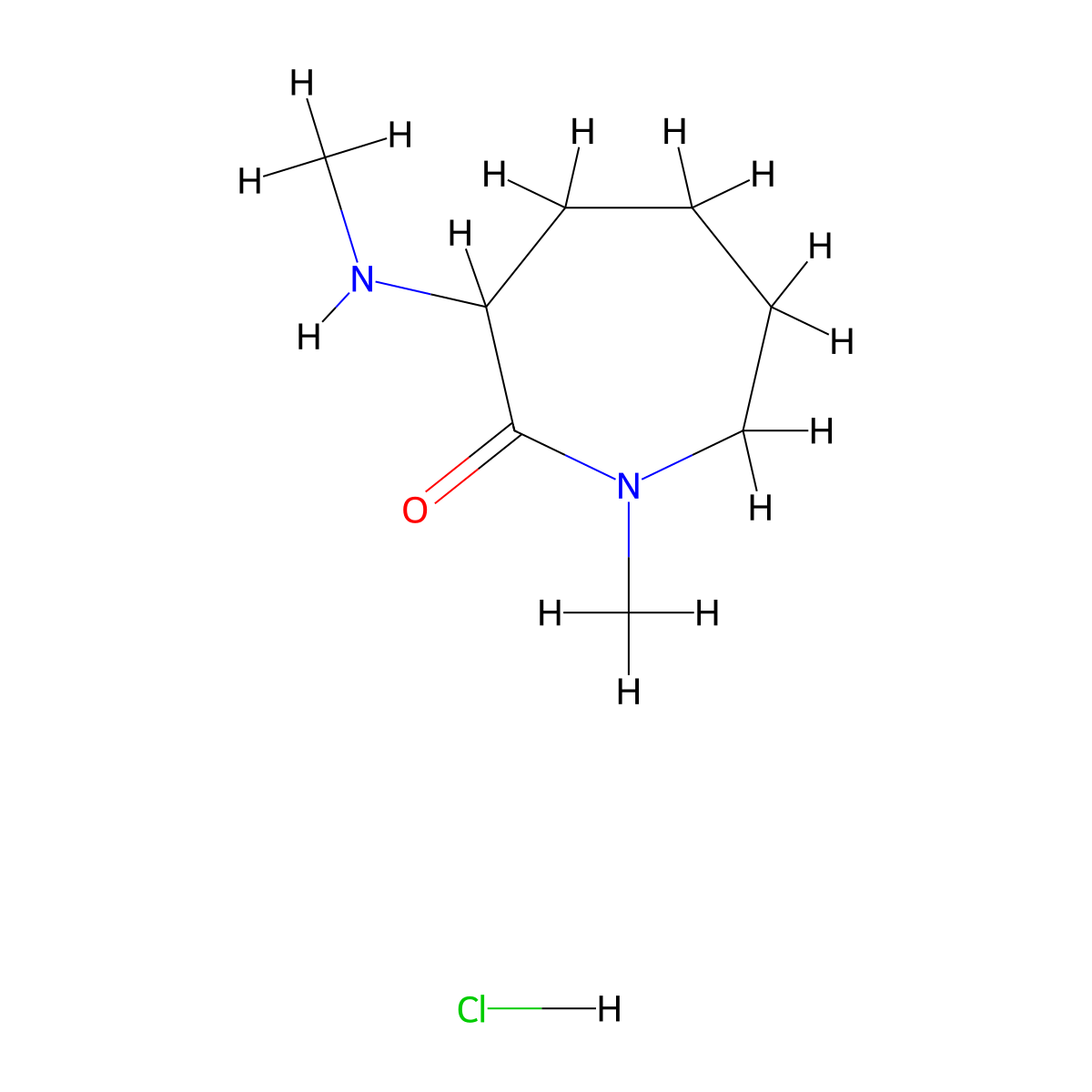 1-Methyl-3-(methylamino)azepan-2-one hydrochloride molecular structure, CAS 2059940-37-1