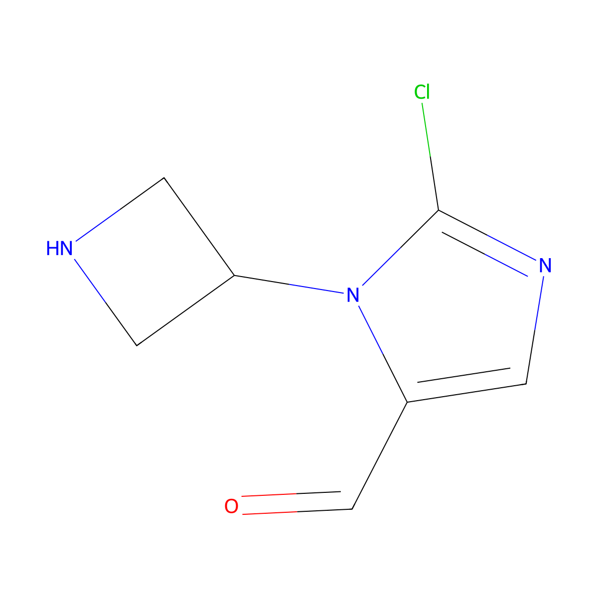 1-(Azetidin-3-yl)-2-chloro-1H-imidazole-5-carbaldehyde molecular structure, CAS 2059940-45-1