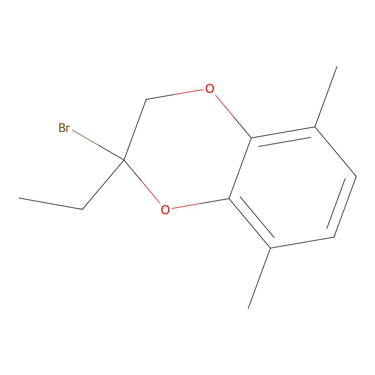 2-Bromo-2-ethyl-5,8-dimethyl-2,3-dihydro-1,4-benzodioxine molecular structure, CAS 2059940-47-3