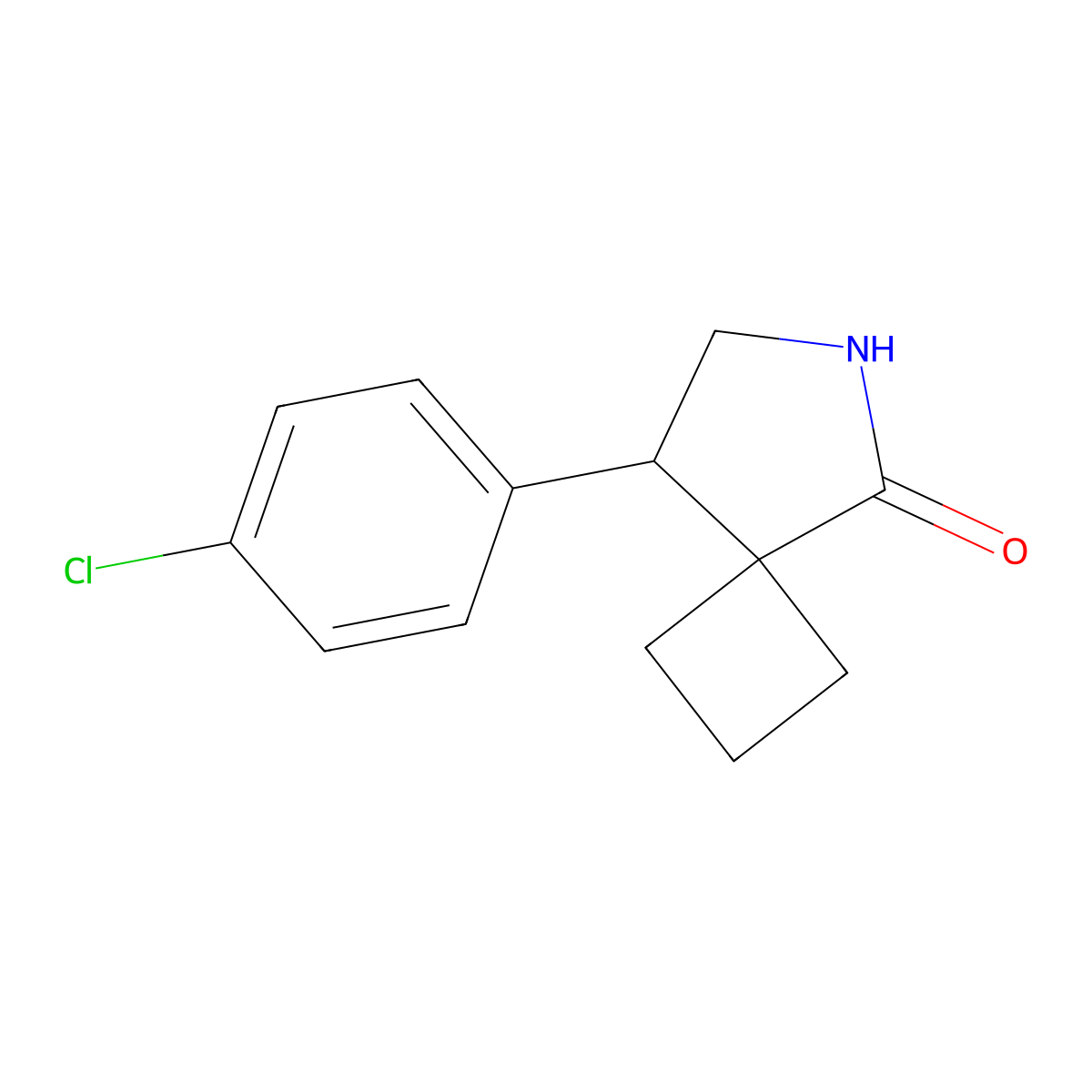 8-(4-Chlorophenyl)-6-azaspiro[3.4]octan-5-one molecular structure, CAS 2059940-49-5