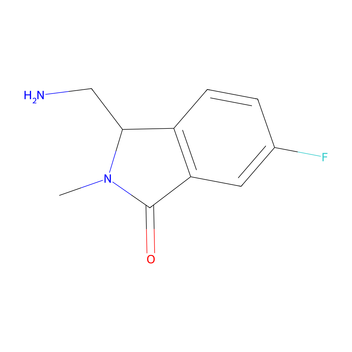 3-(Aminomethyl)-6-fluoro-2-methyl-2,3-dihydro-1H-isoindol-1-one molecular structure, CAS 2059940-50-8