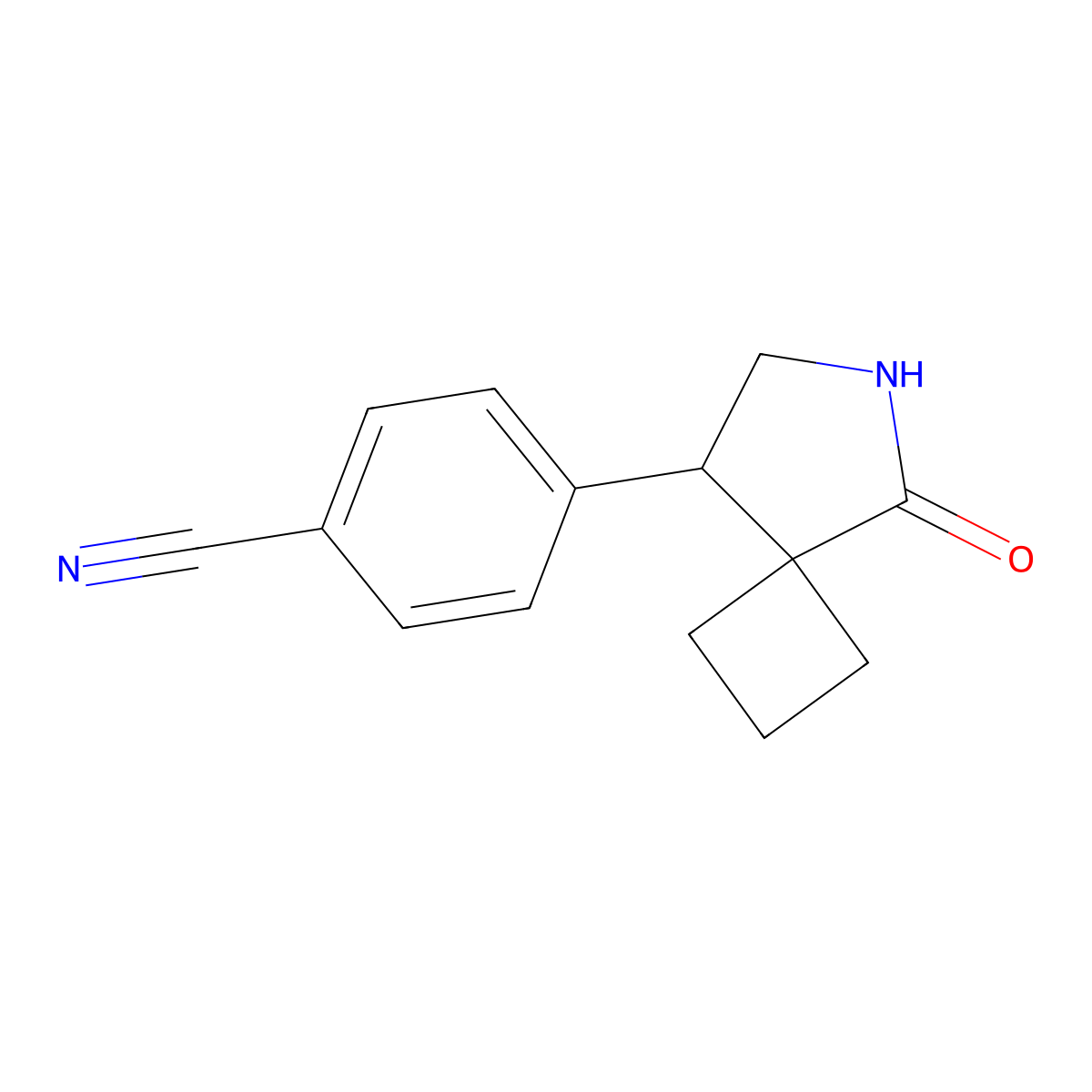 4-{5-Oxo-6-azaspiro[3.4]octan-8-yl}benzonitrile molecular structure, CAS 2059940-51-9