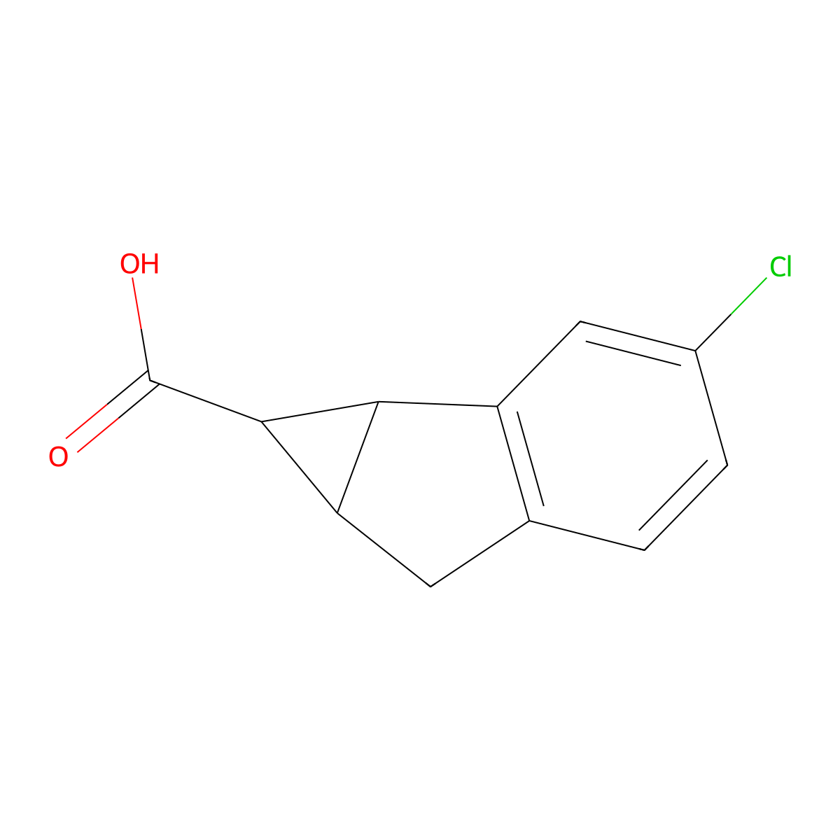 3-chloro-1H,1aH,6H,6aH-cyclopropa(a)indene-1-carboxylic acid molecular structure, CAS 2059940-53-1