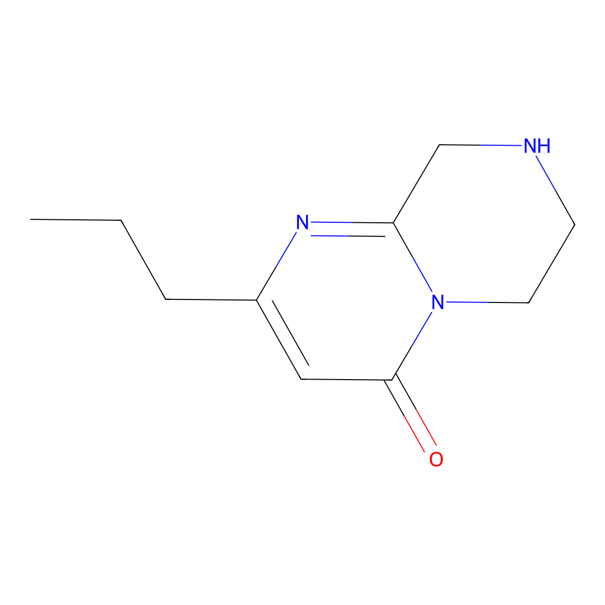 2-Propyl-4H,6H,7H,8H,9H-pyrimido[1,2-a]piperazin-4-one molecular structure, CAS 2059940-54-2