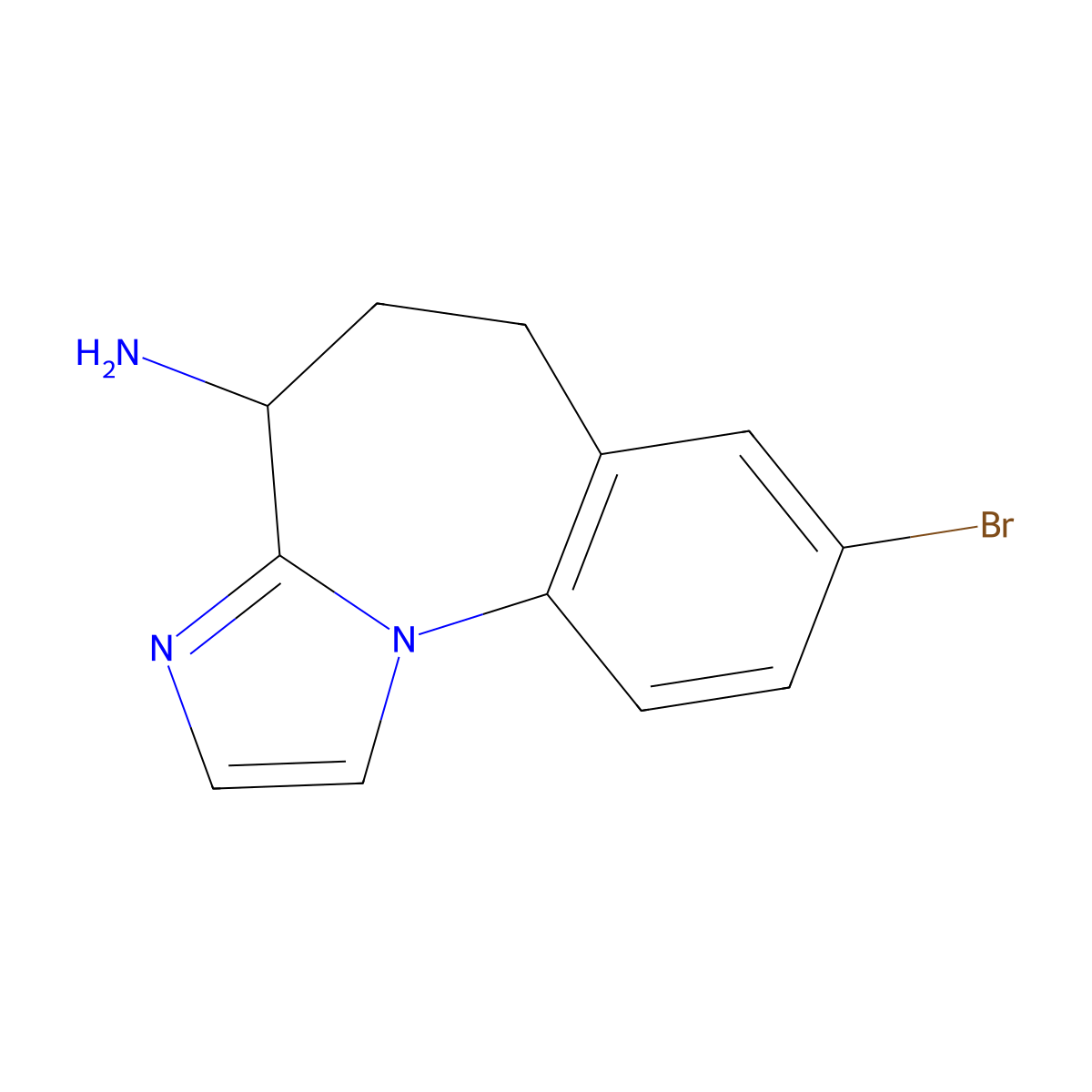 12-Bromo-2,5-diazatricyclo[8.4.0.0,2,6]tetradeca-1(14),3,5,10,12-pentaen-7-amine molecular structure, CAS 2059940-66-6