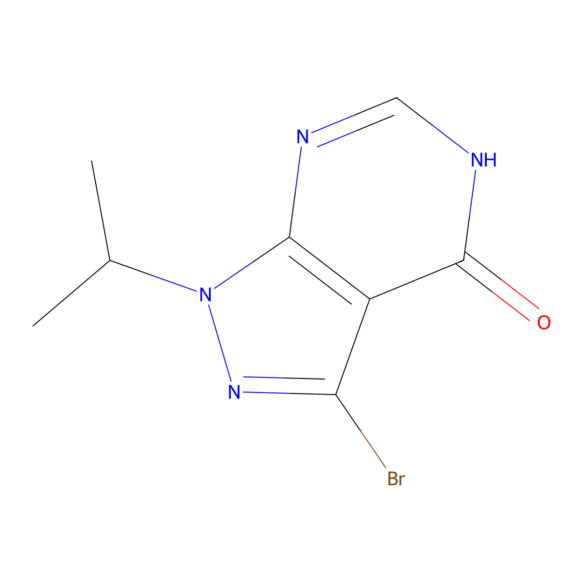 3-Bromo-1-(propan-2-yl)-1H-pyrazolo[3,4-d]pyrimidin-4-ol molecular structure, CAS 2059940-72-4