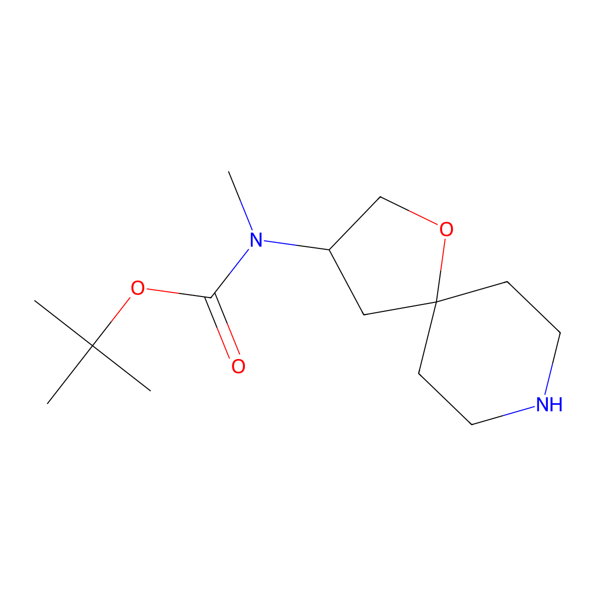 tert-Butyl N-methyl-N-{1-oxa-8-azaspiro[4.5]decan-3-yl}carbamate molecular structure, CAS 2059940-77-9