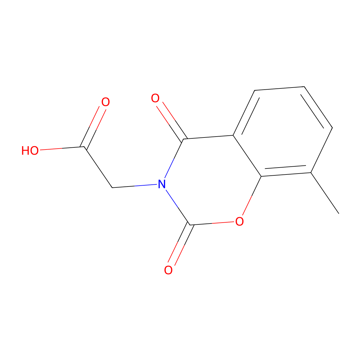 2-(8-Methyl-2,4-dioxo-3,4-dihydro-2H-1,3-benzoxazin-3-yl)acetic acid molecular structure, CAS 2059941-10-3