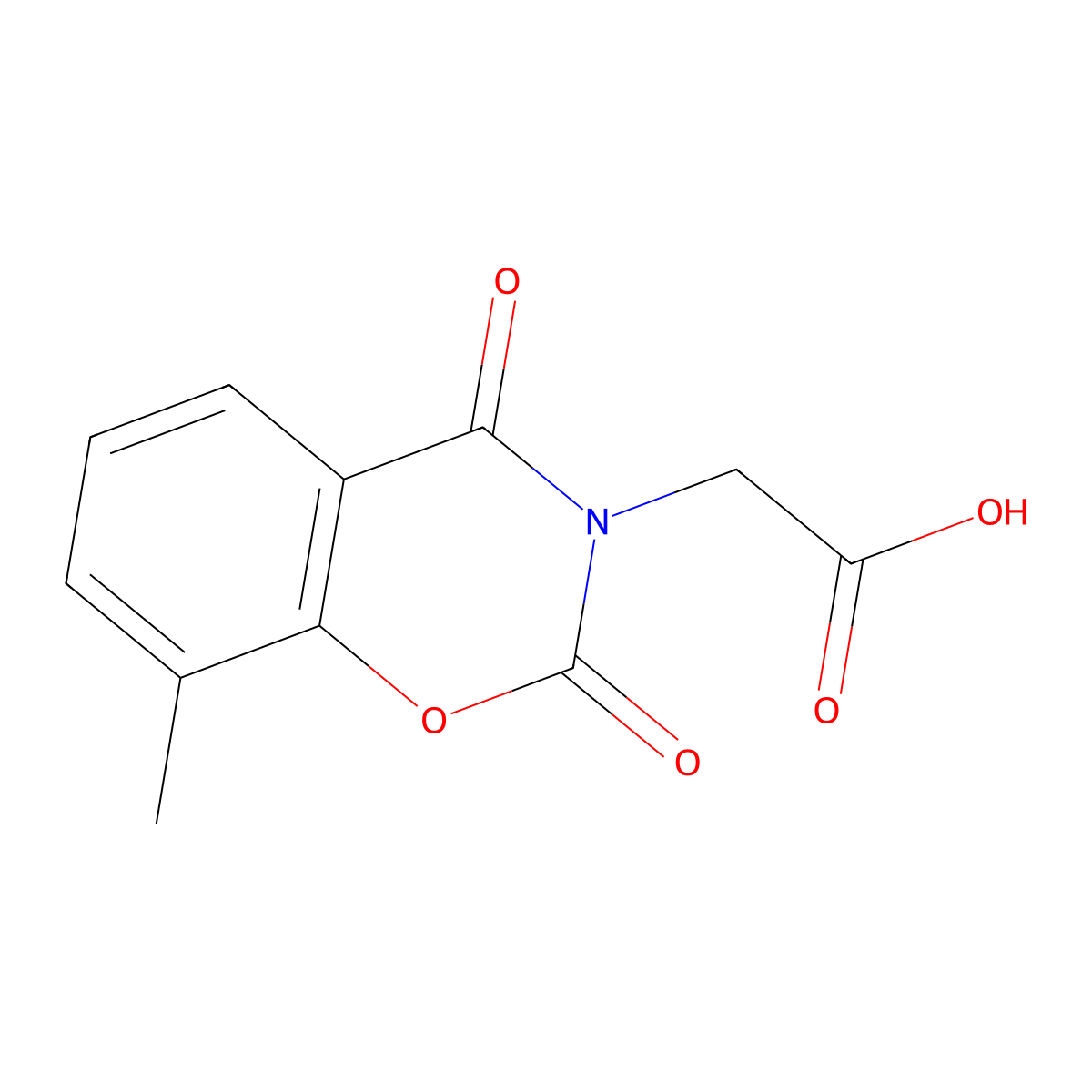 2-(8-Methyl-2,4-dioxo-3,4-dihydro-2H-1,3-benzoxazin-3-yl)acetic acid molecular structure, CAS 2059941-10-3