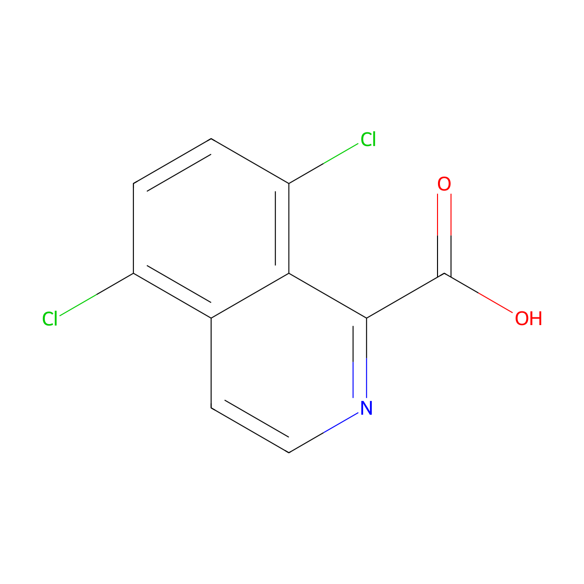 5,8-Dichloroisoquinoline-1-carboxylic acid molecular structure, CAS 2059941-16-9