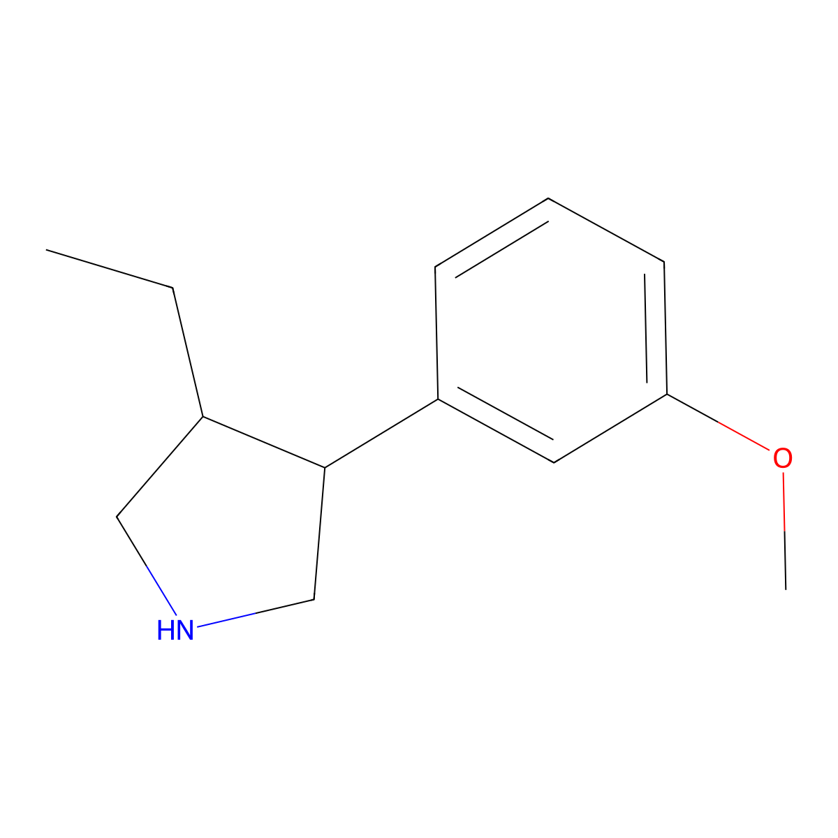 3-Ethyl-4-(3-methoxyphenyl)pyrrolidine molecular structure, CAS 2059941-21-6