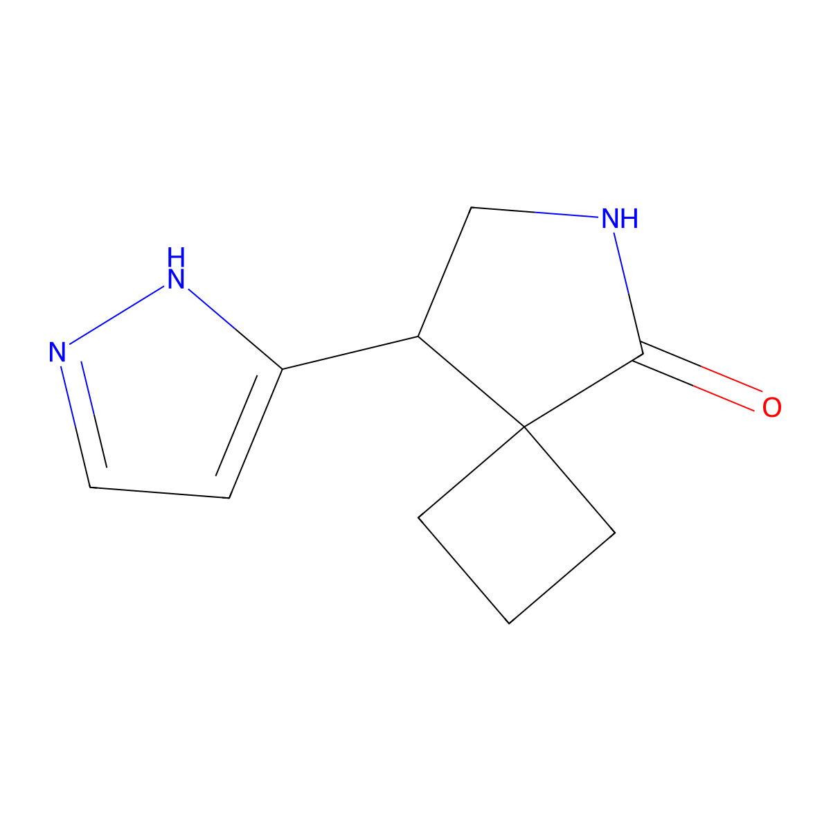 8-(1H-Pyrazol-3-yl)-6-azaspiro[3.4]octan-5-one molecular structure, CAS 2059941-24-9