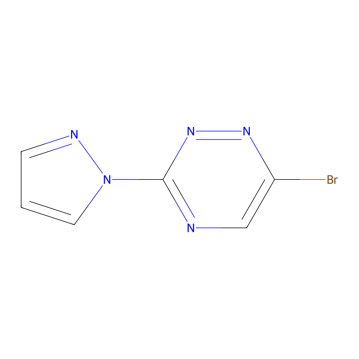 6-Bromo-3-(1H-pyrazol-1-yl)-1,2,4-triazine molecular structure, CAS 2059941-25-0