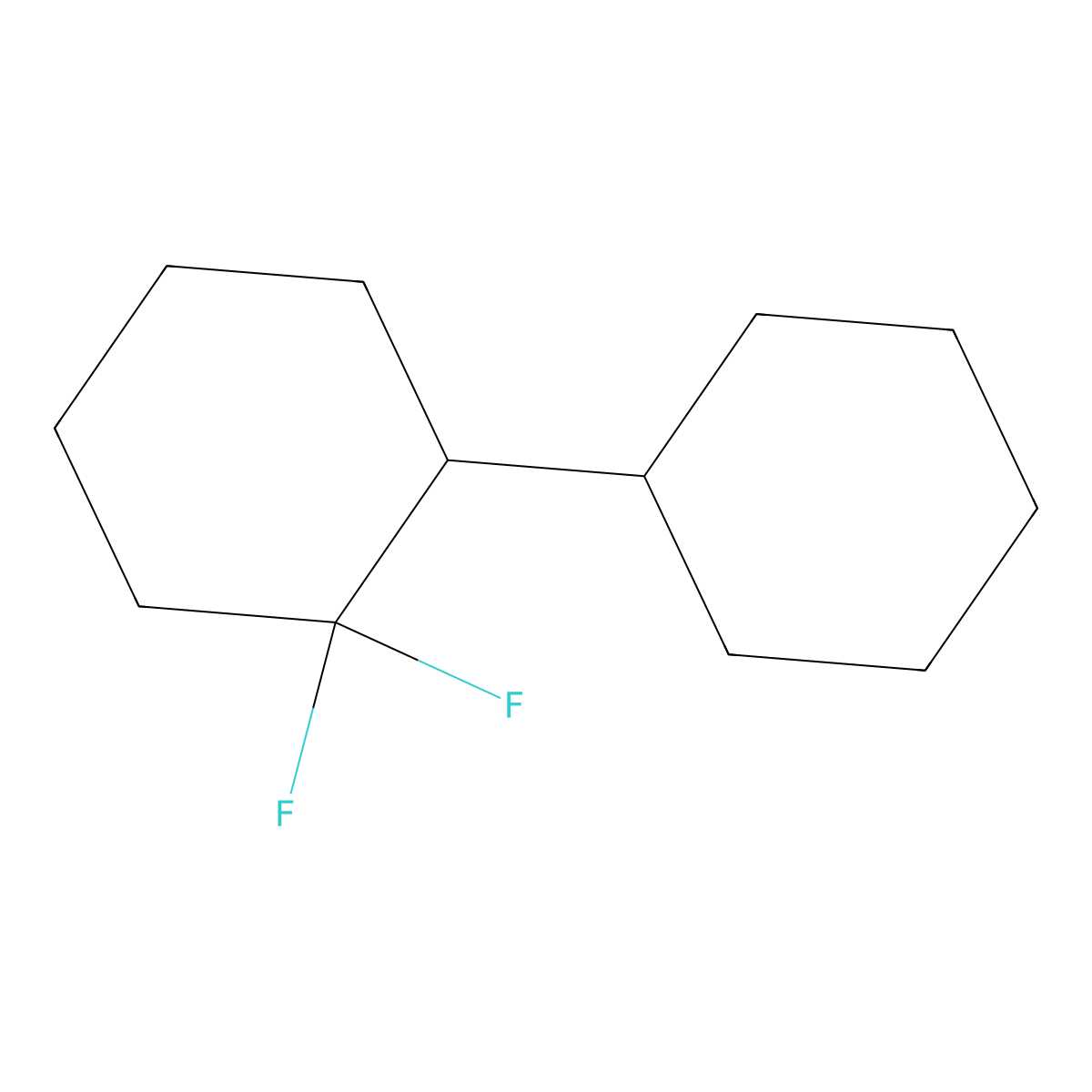 2-Cyclohexyl-1,1-difluorocyclohexane molecular structure, CAS 2059941-28-3